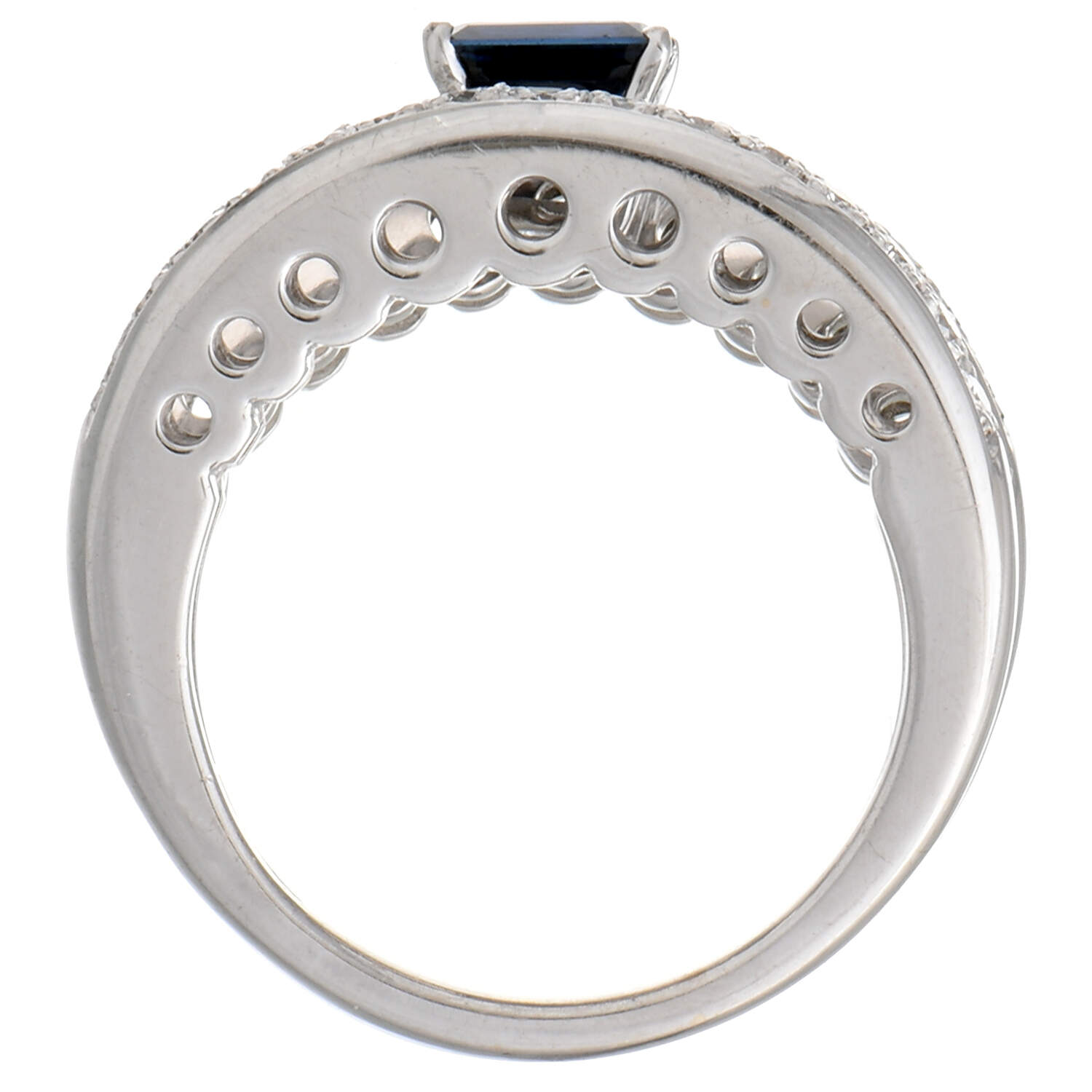 18KW Sapphire(1.19) & Diamond(0.45) Ring-4