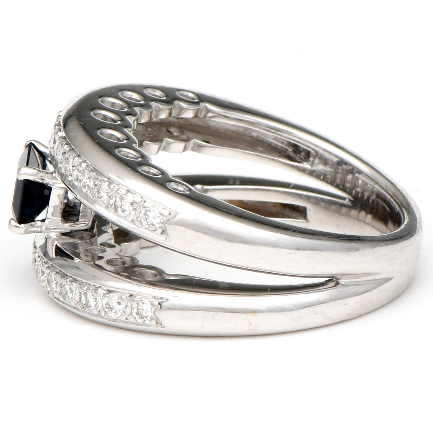 18KW Sapphire(1.19) & Diamond(0.45) Ring-3