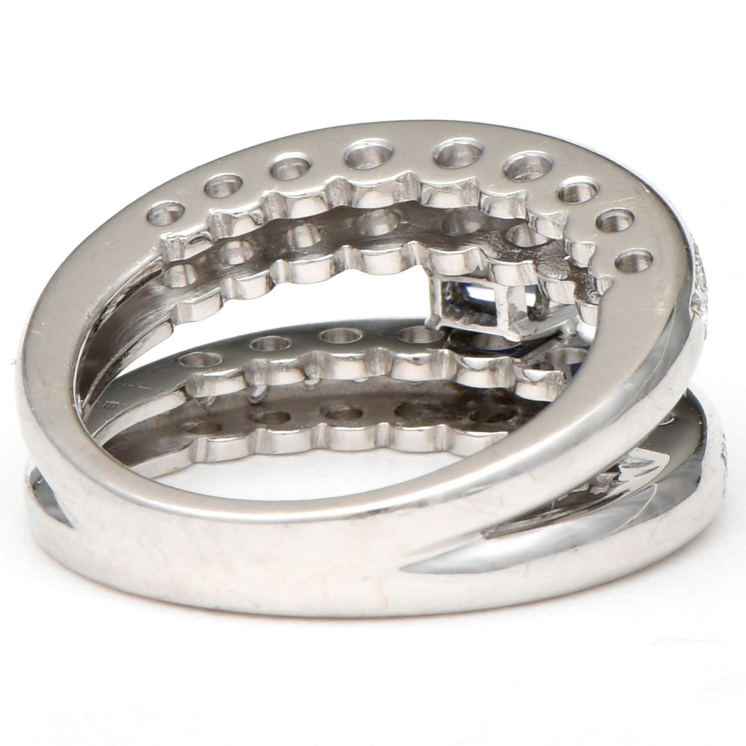 18KW Sapphire(1.19) & Diamond(0.45) Ring-2