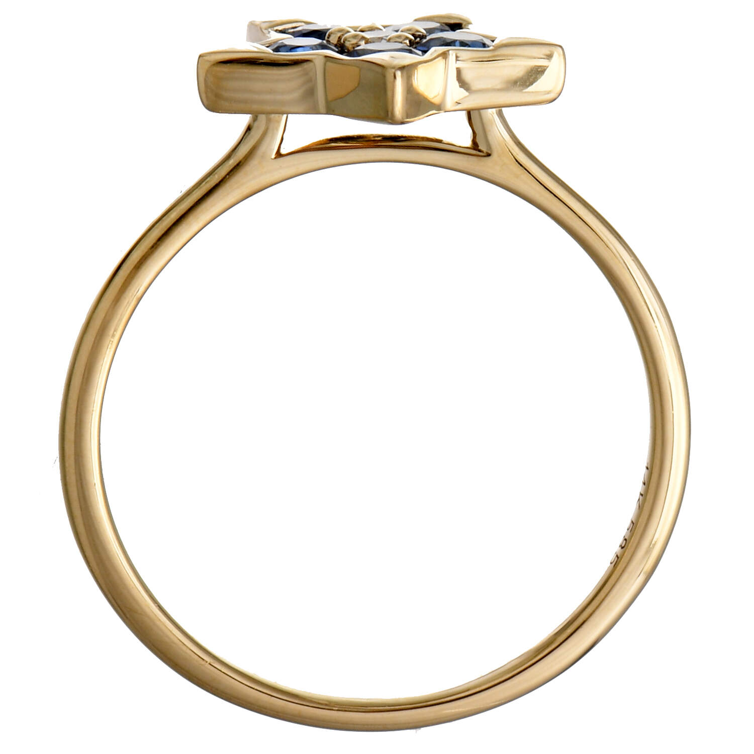 14KY Sapphire(0.70) & Diamond(0.03) Accent Star Ring-4
