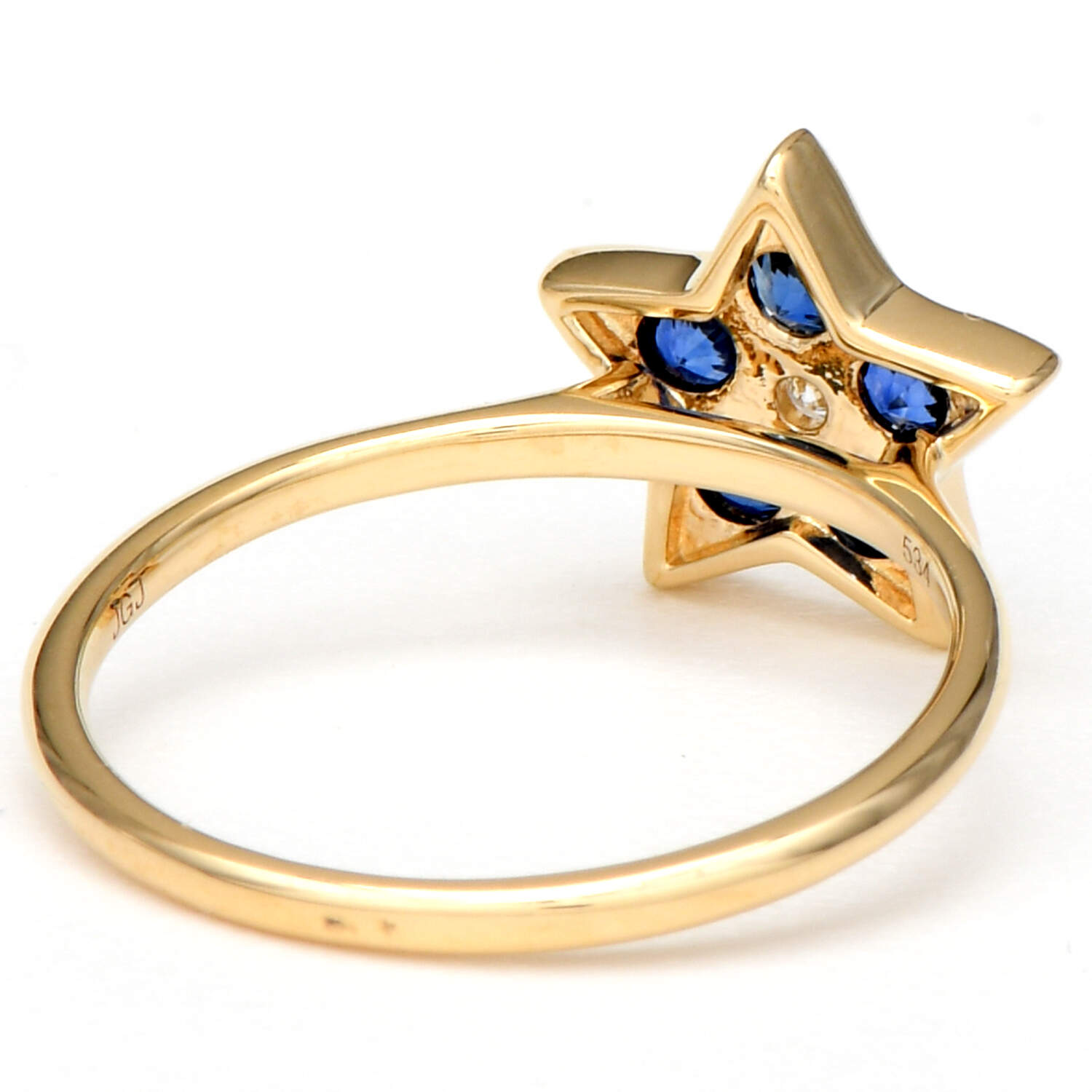 14KY Sapphire(0.70) & Diamond(0.03) Accent Star Ring-2
