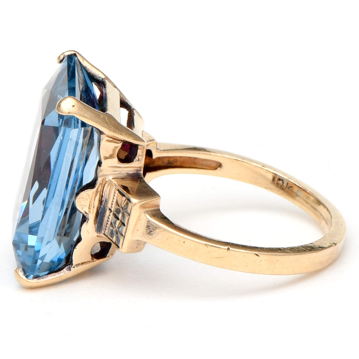10KY Retro Modern Synthetic Spinel Ring-3
