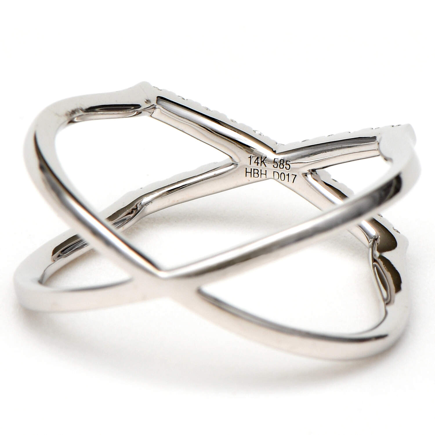 14KW Diamond(0.17) ''X" Band Ring-2