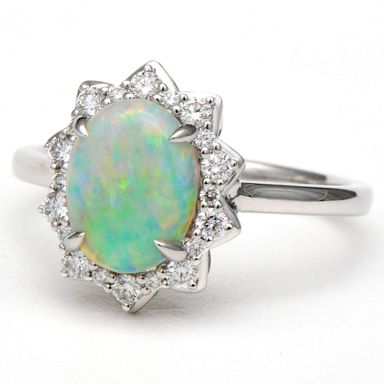 14KW Opal(1.10) & Diamond(0.29) Ring-1