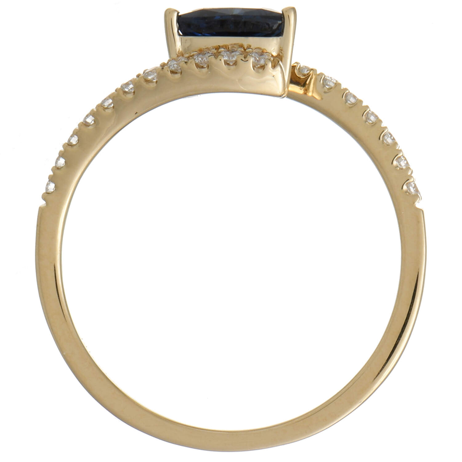 14KY Sapphire(0.78) & Diamond(0.19) Bypass Ring-4