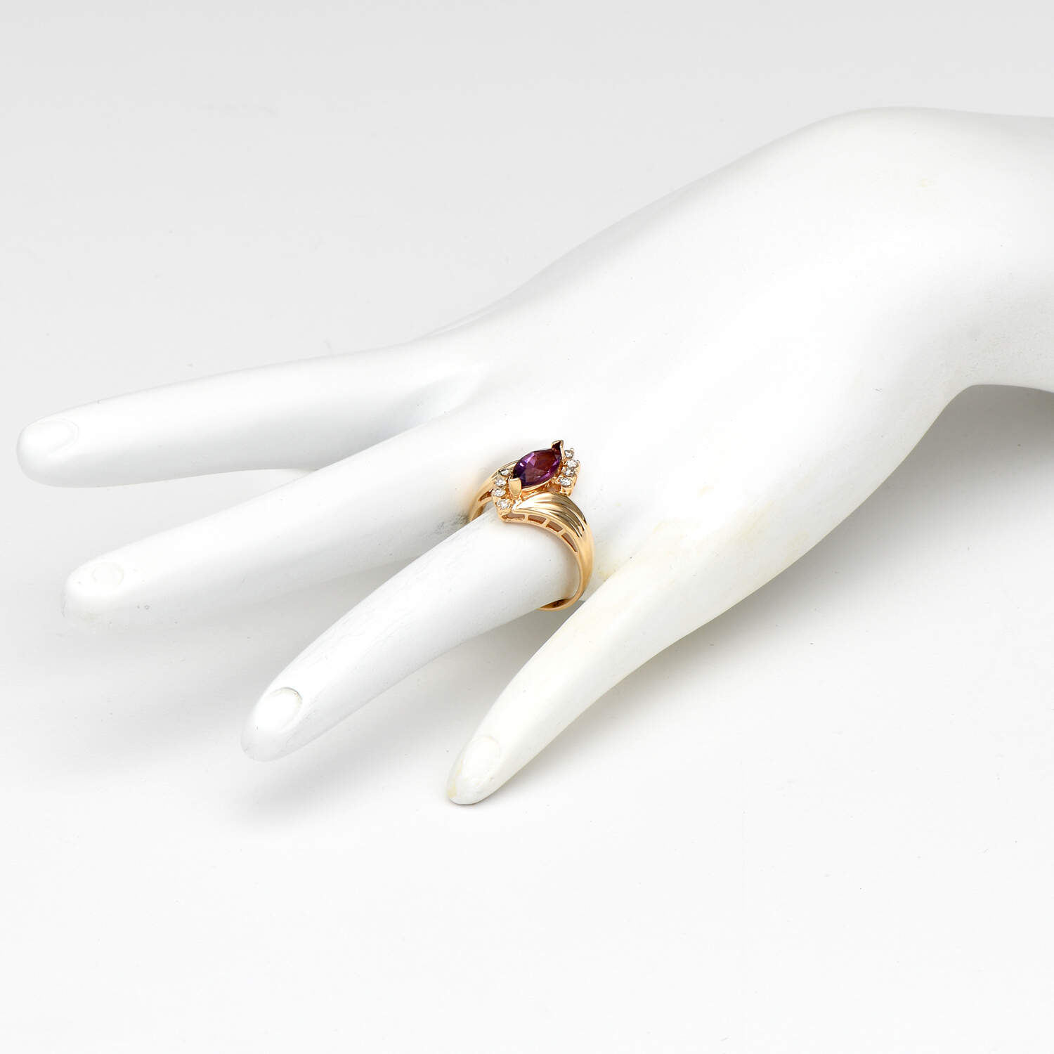 14KY Amethyst(0.96) & Diamond(0.14) Ring-4