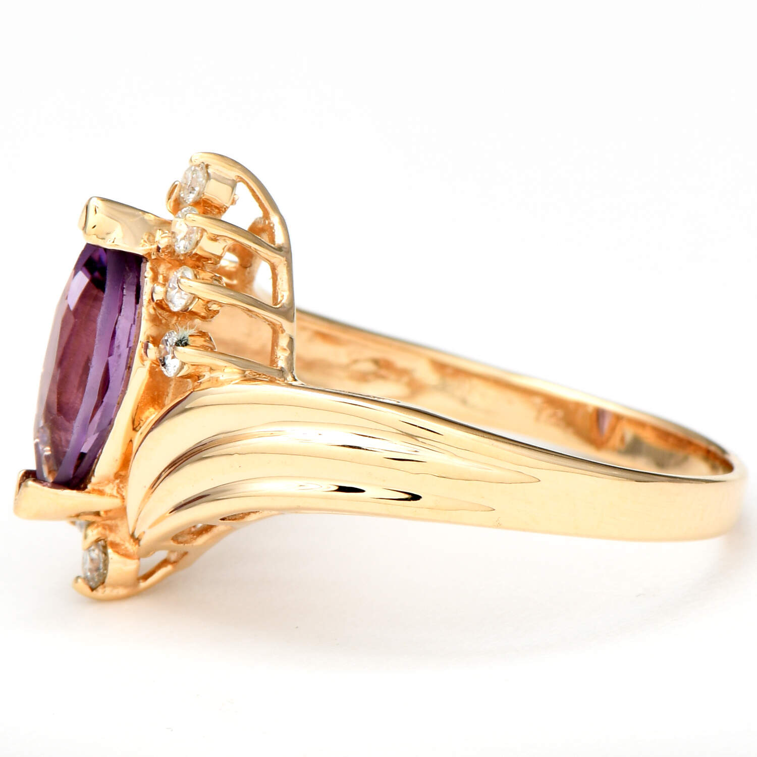 14KY Amethyst(0.96) & Diamond(0.14) Ring-2