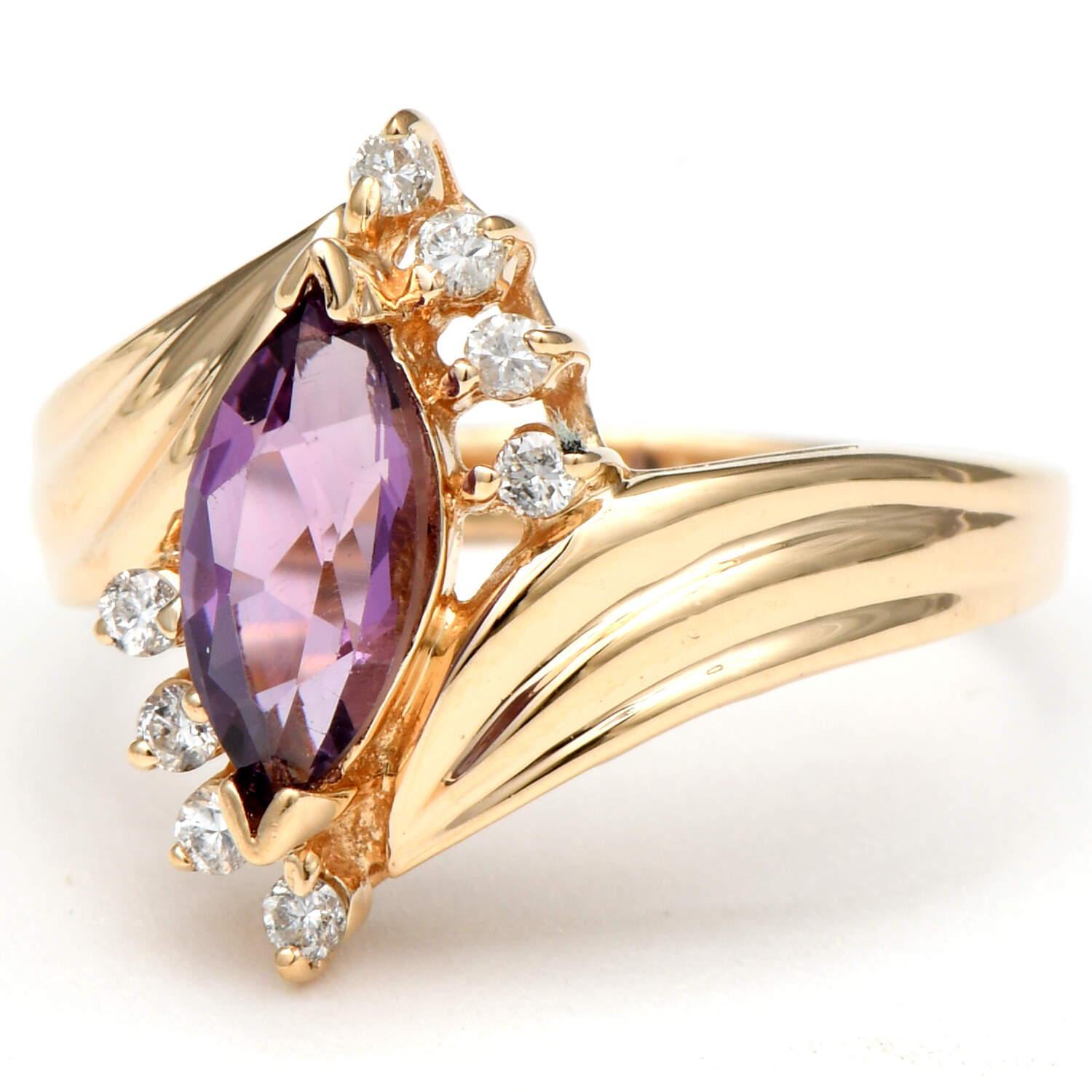 14KY Amethyst(0.96) & Diamond(0.14) Ring-1