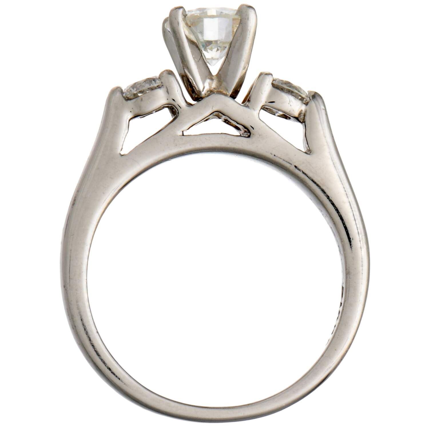 Platinum Three Stone Diamond(1.05) Ring-4