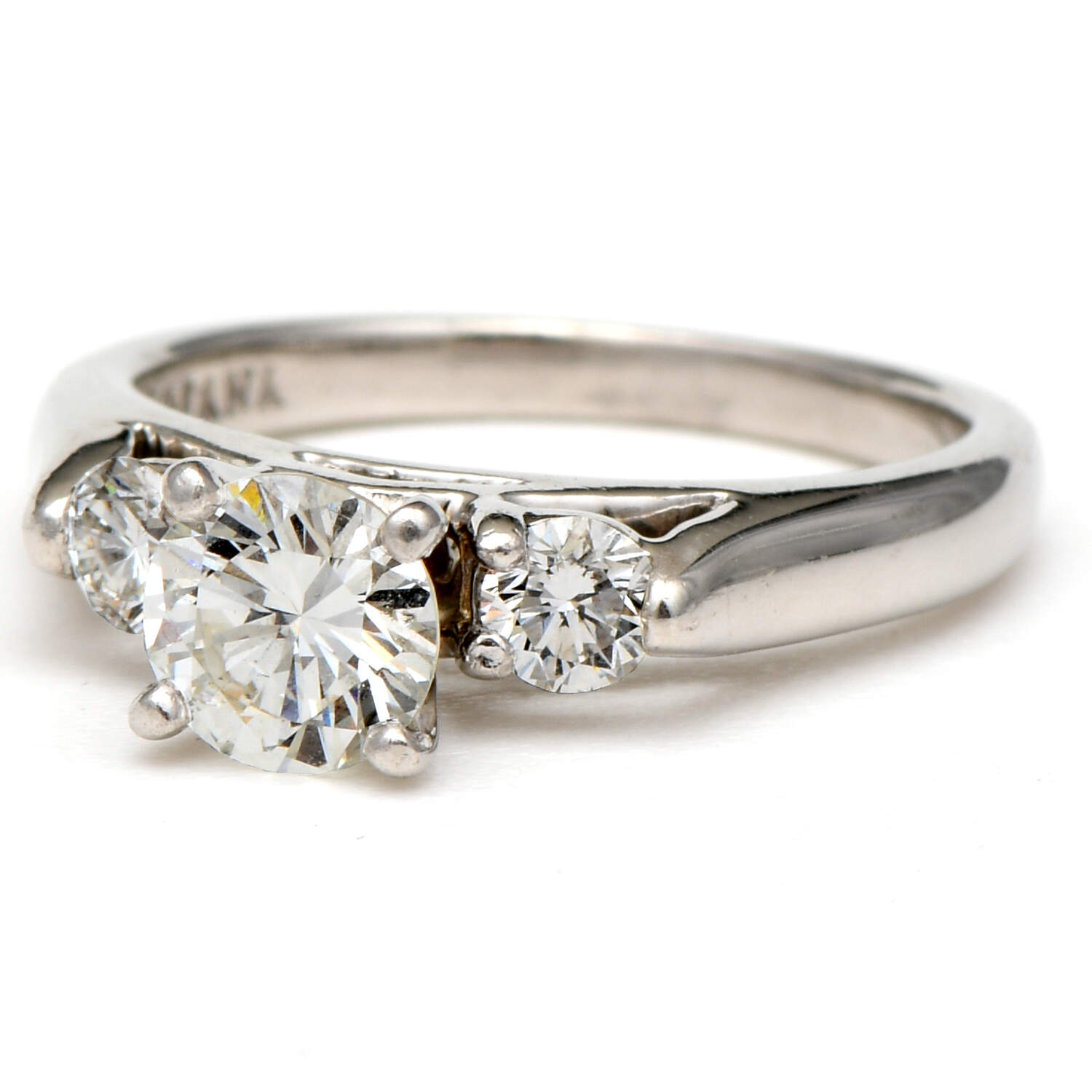Platinum Three Stone Diamond(1.05) Ring-1
