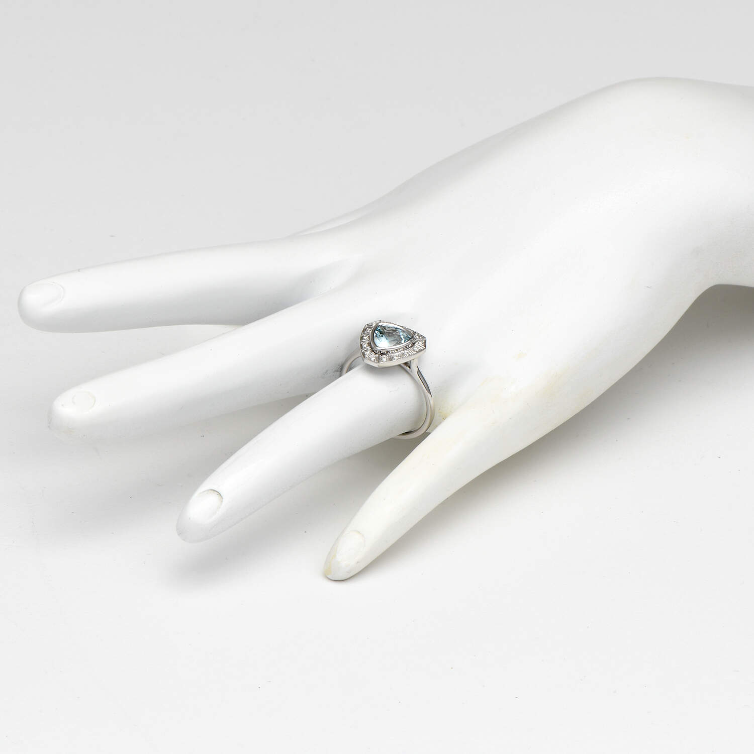 14KW Aquamarine(1.05) & Diamond(0.10) Ring-5