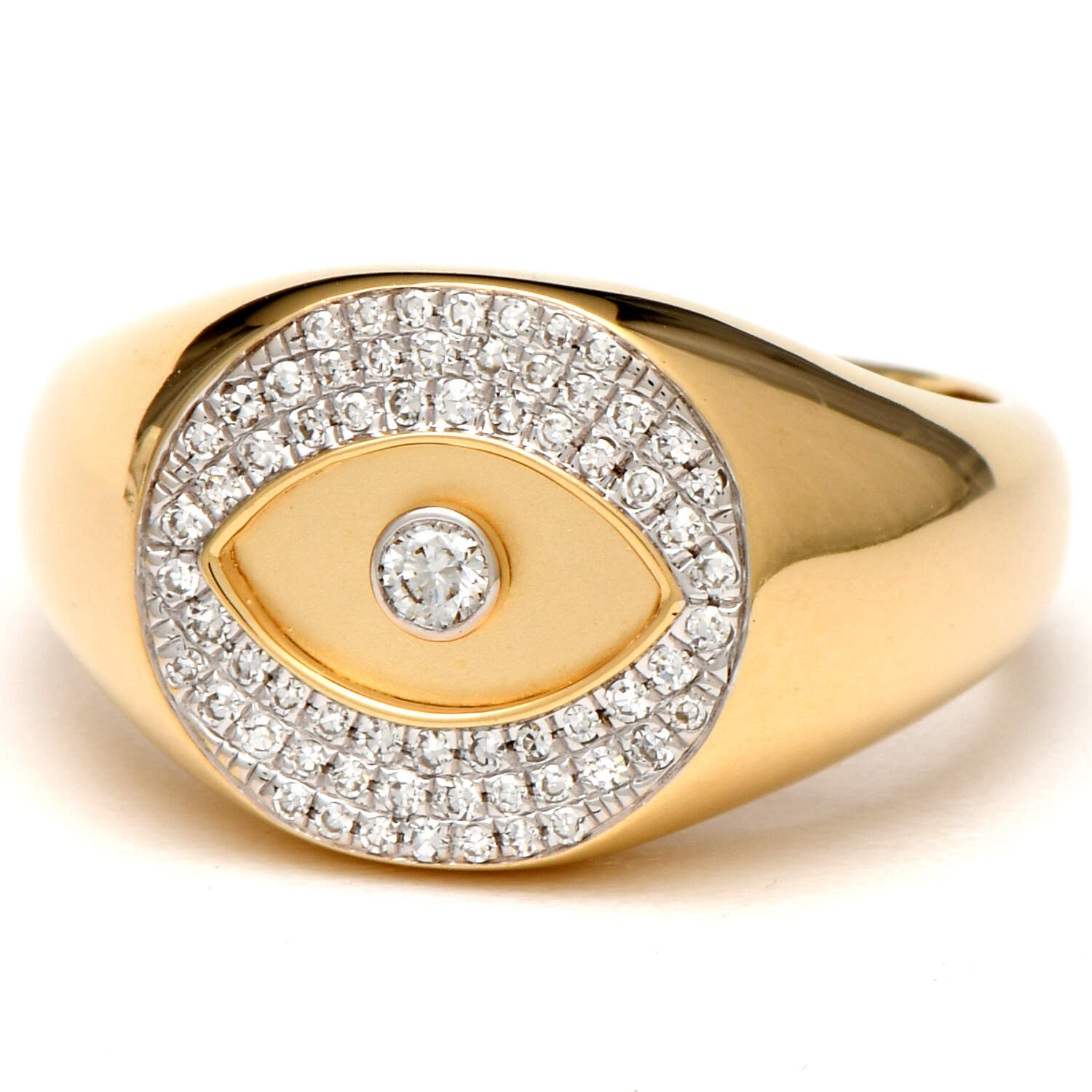 14KY Diamond(0.22) Evil-Eye Band Ring-1