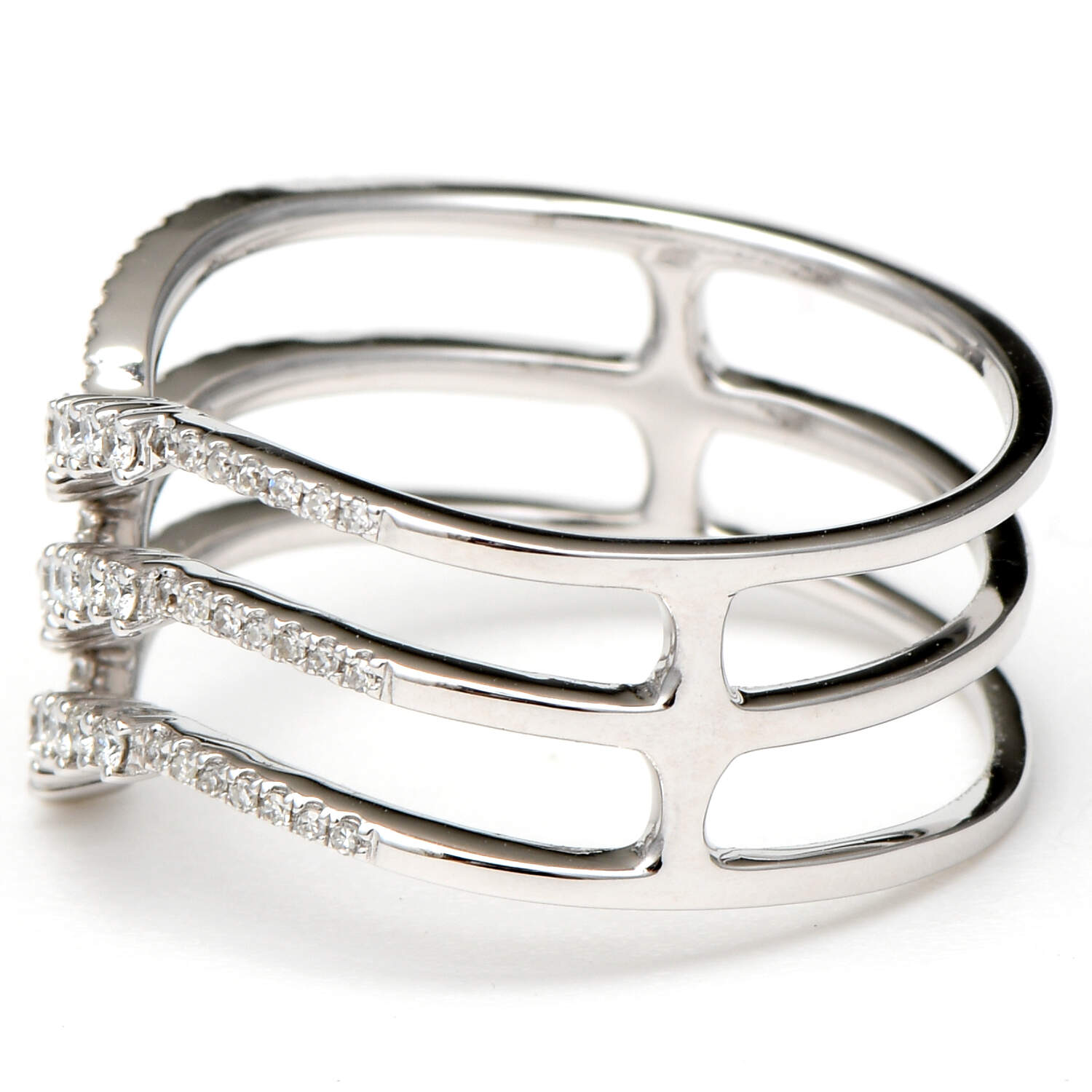 14KW Diamond(0.40) Triple Row Band Ring-3