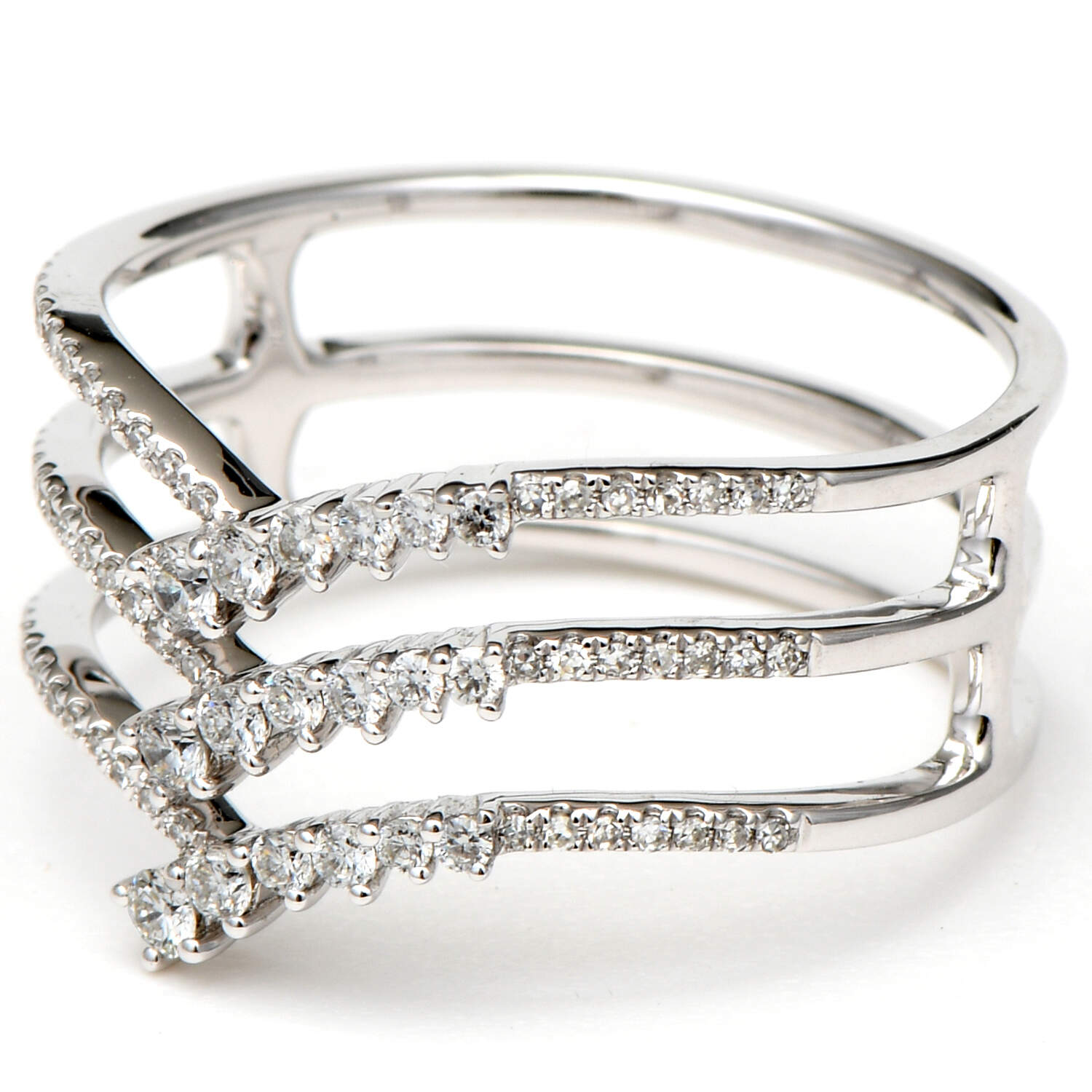 14KW Diamond(0.40) Triple Row Band Ring-1