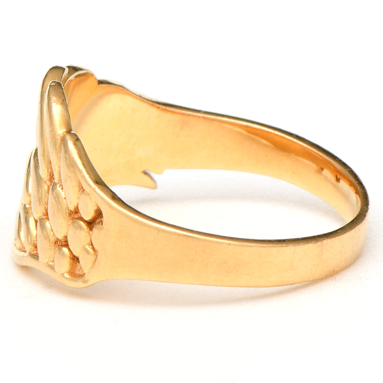 18KY Embossed Angel Wings Band Ring-4