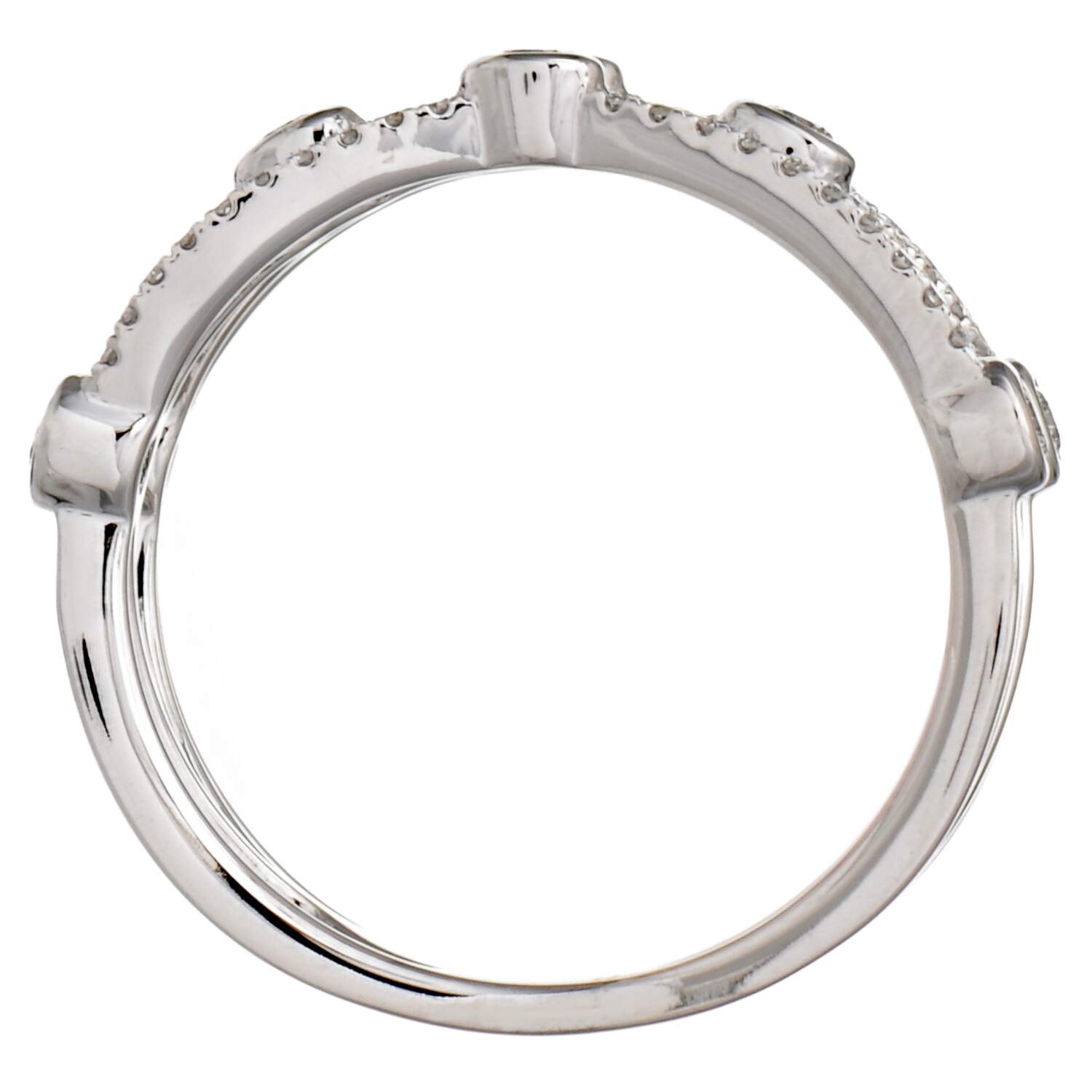 14KW Pave Diamond(0.34) Lattice Band Ring-4