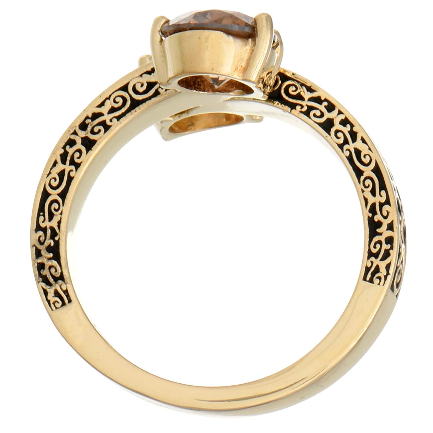 18KY GIA Yellow & Brown Fancy Diamond(1.99) Bypass Ring-5