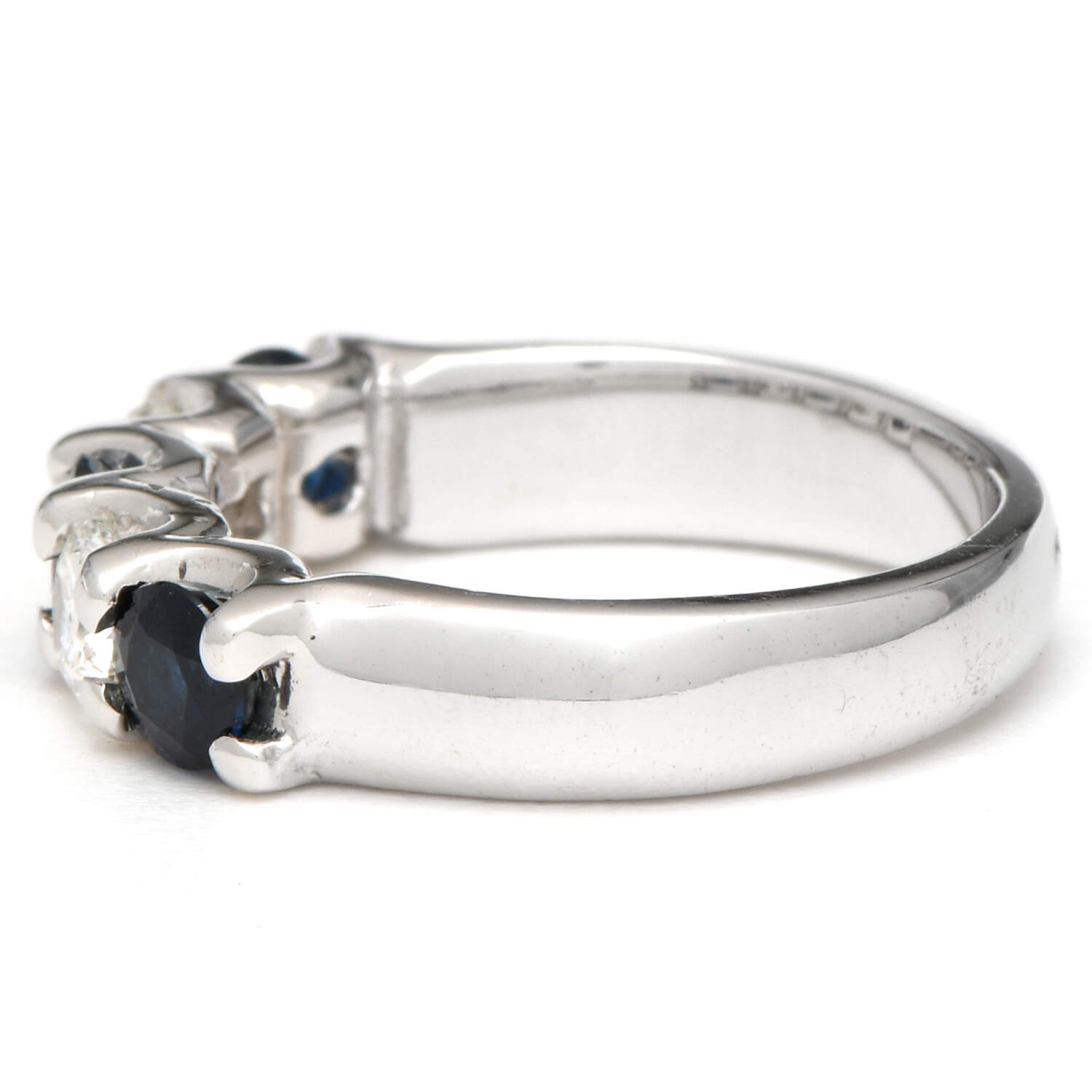 14KW Sapphire(1.38) and Diamond(0.62) Band Ring-5