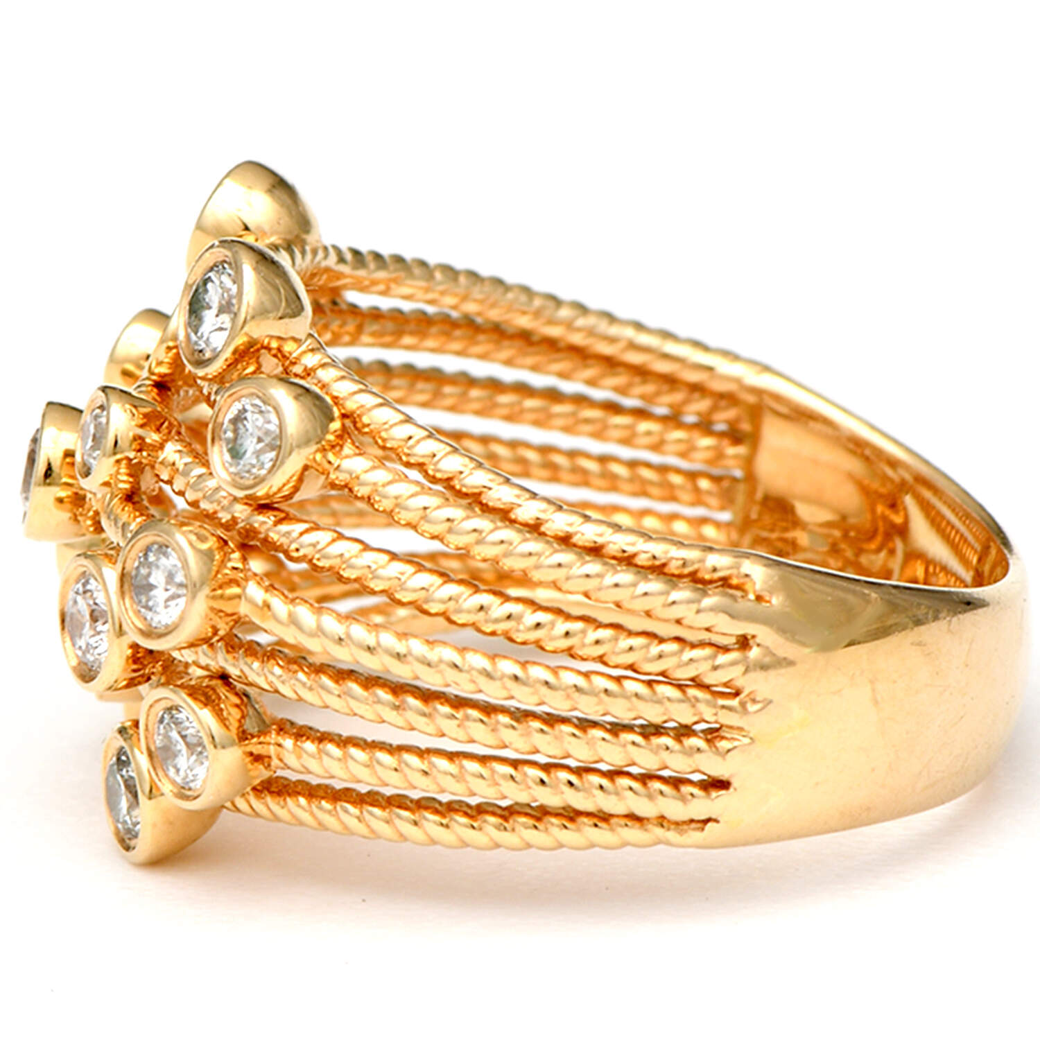 14KY Multi Diamond(0.60) Bezel Band Ring-4