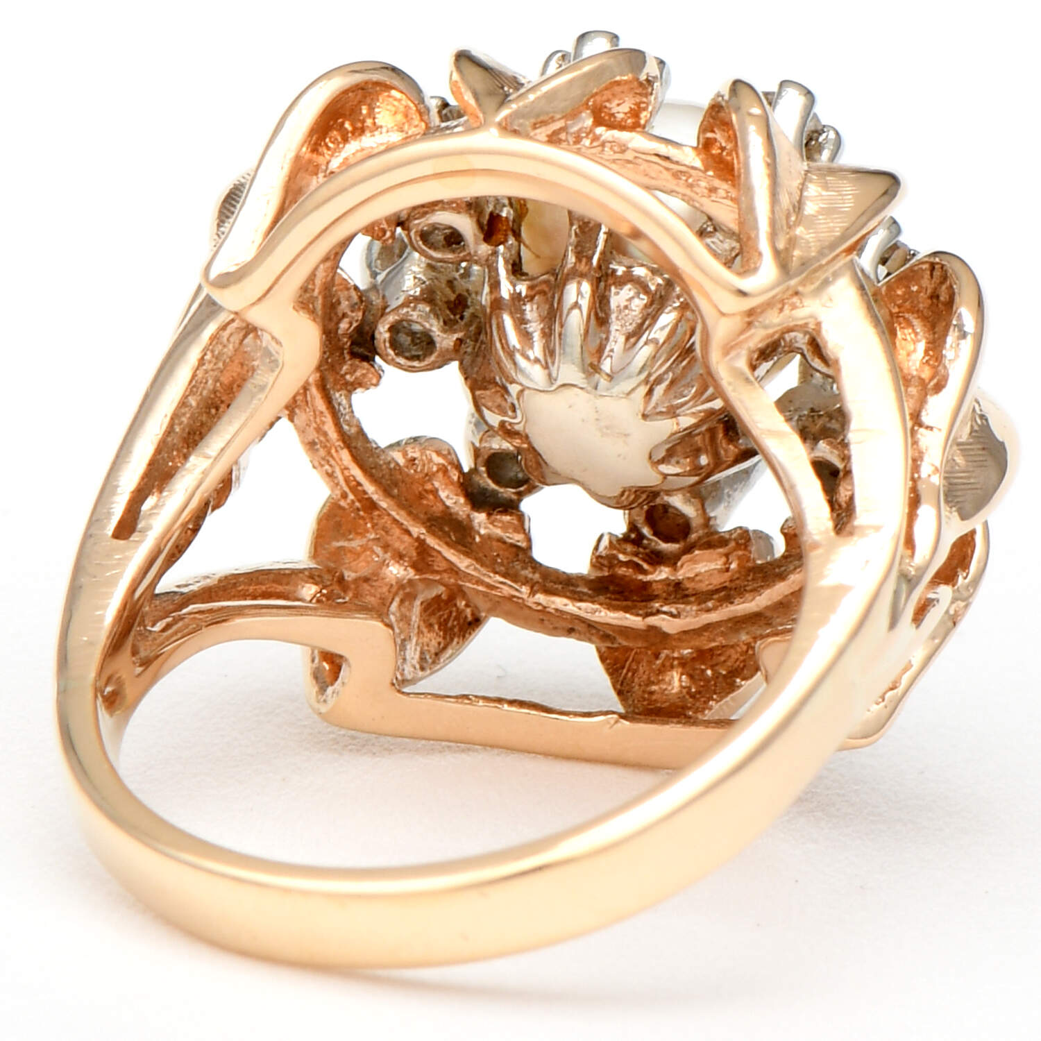 14KY Pearl & Diamond(0.06) Statement Ring-2
