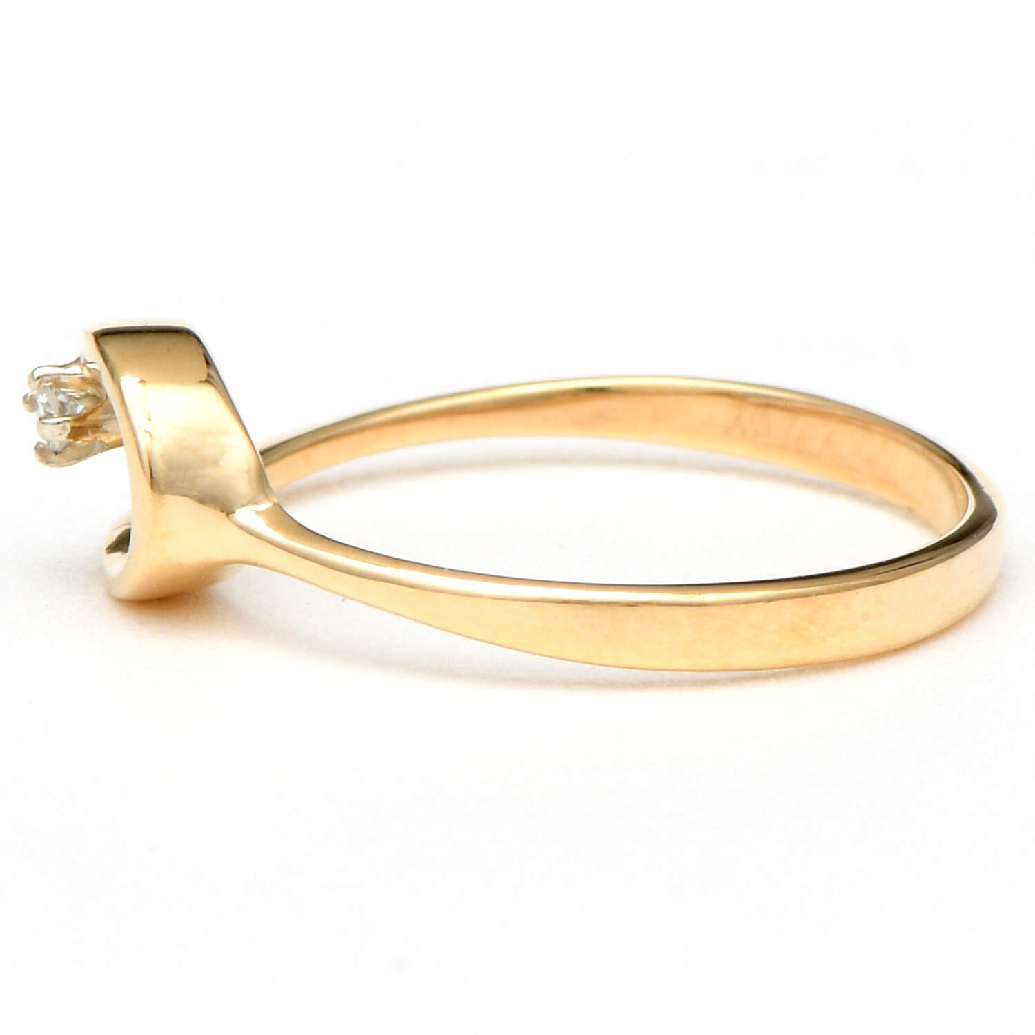 14KY Petite Diamond Open Swirl Ring-3