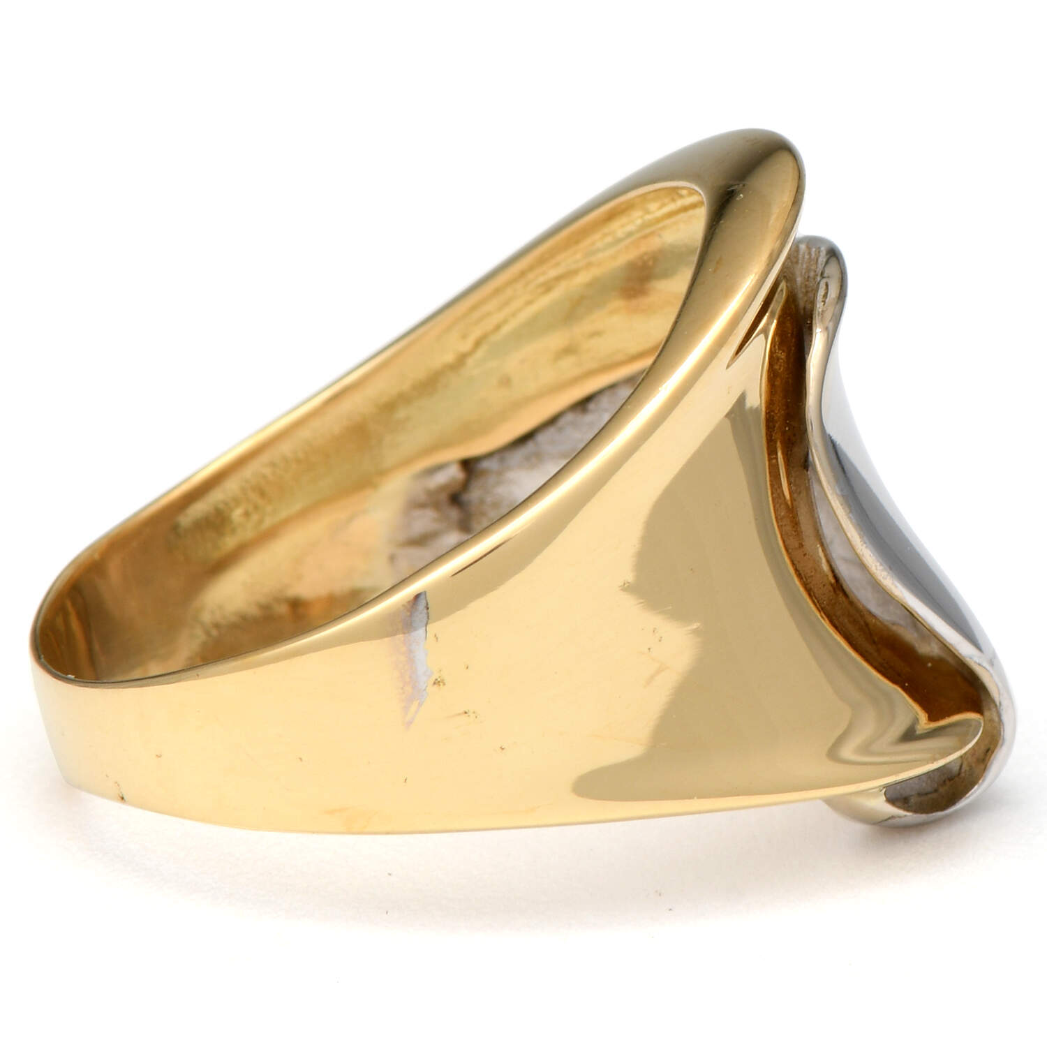18KYW Two-Tone Bold Wrap Ring-4