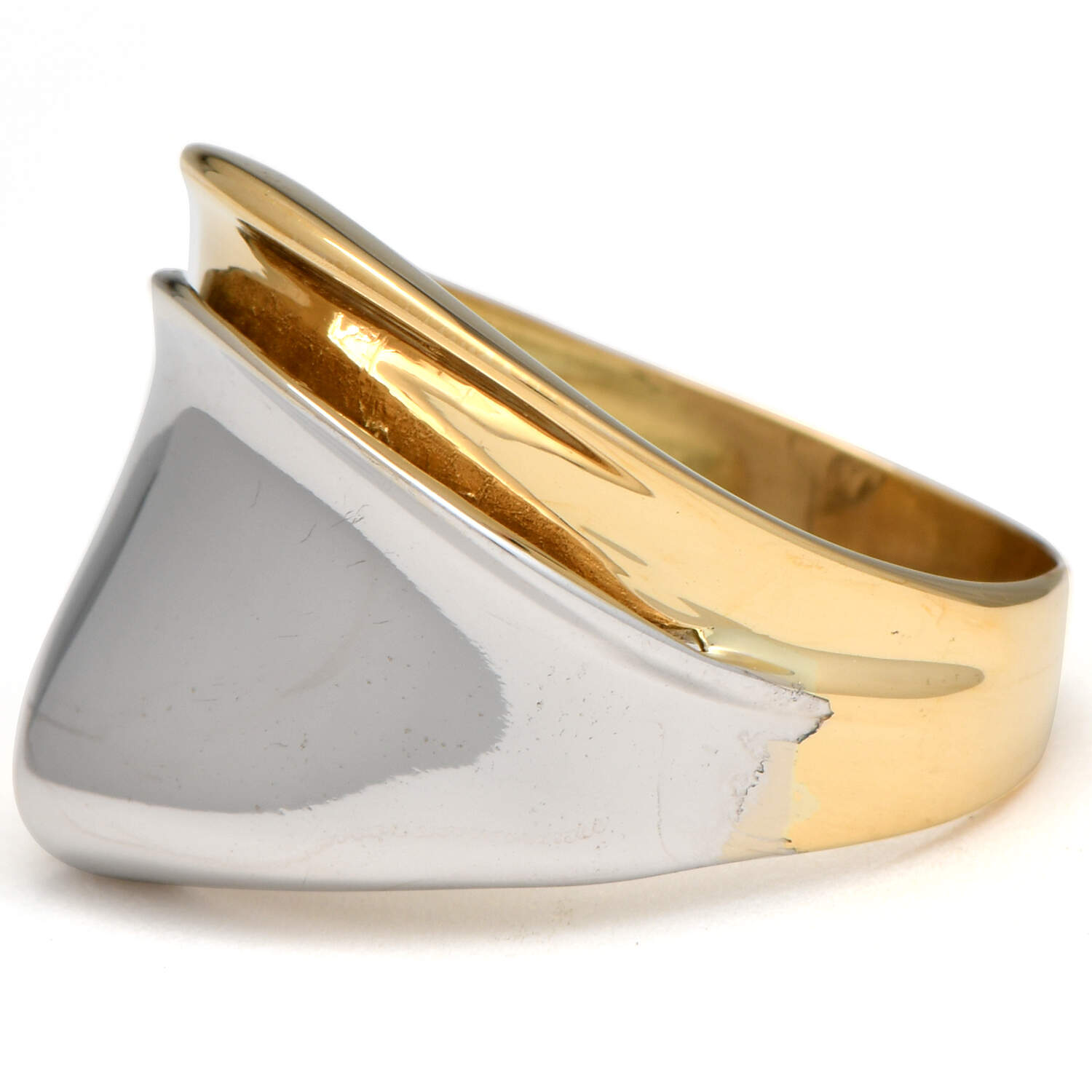 18KYW Two-Tone Bold Wrap Ring-3