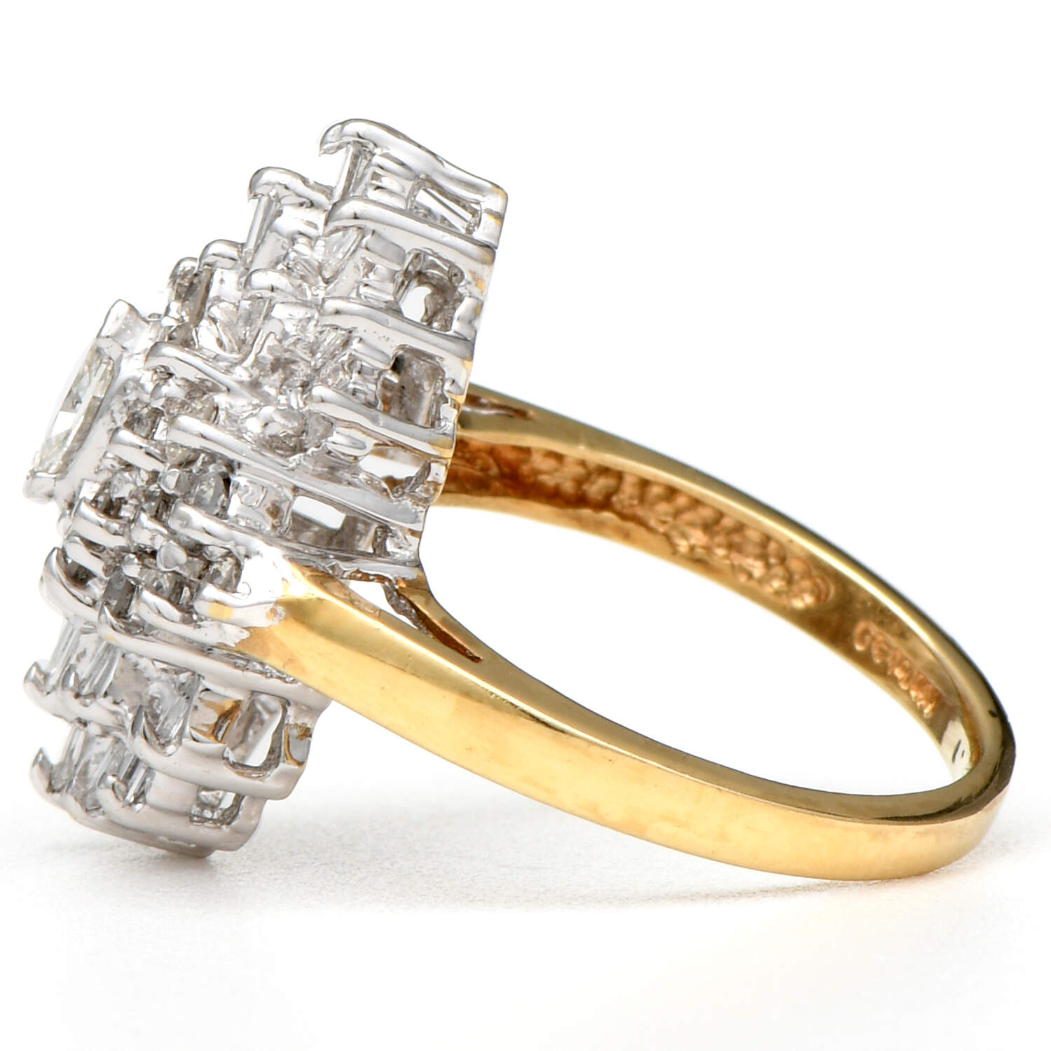 14KYW Diamond(1.15) Cluster Ring-3