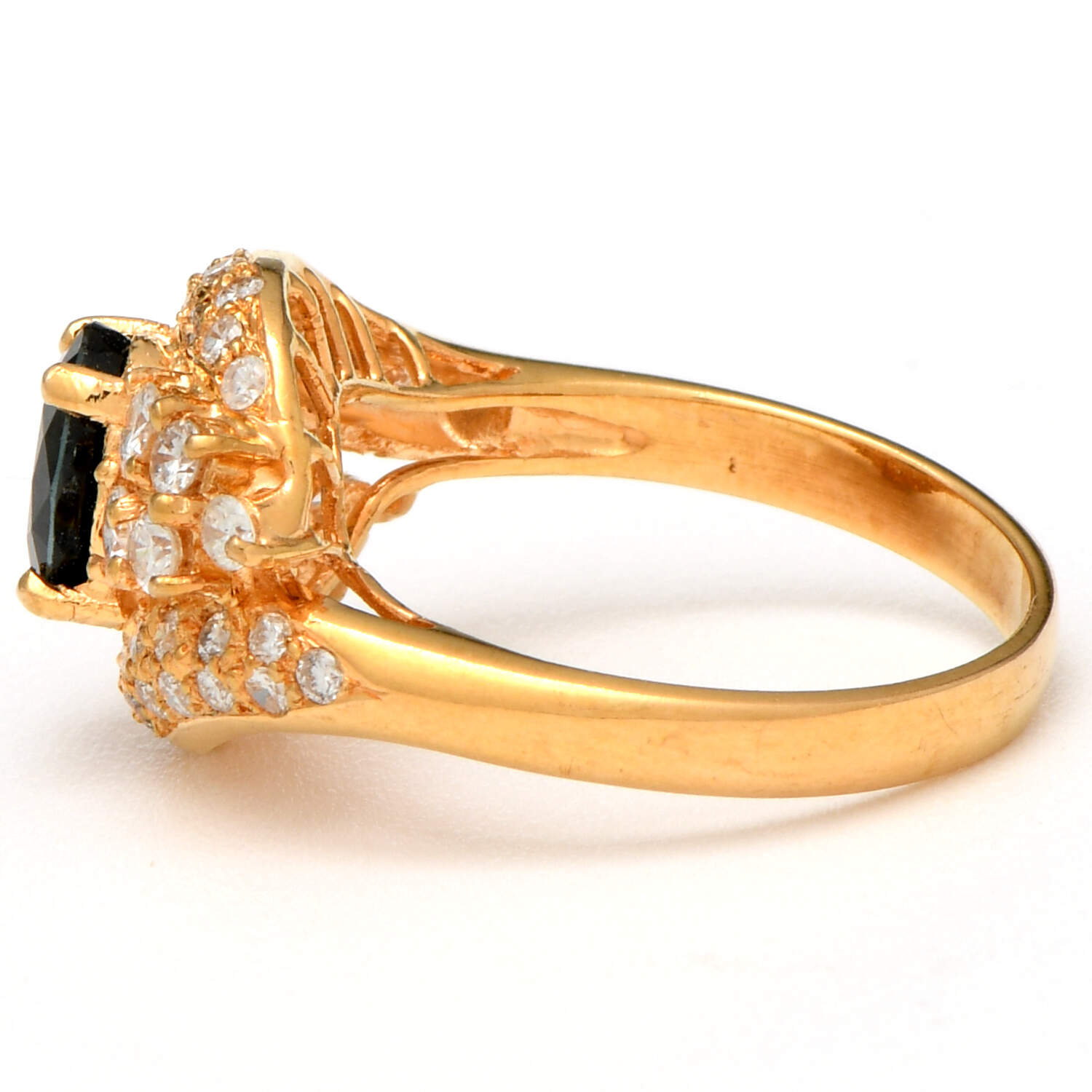 18KY Sapphire(1.10) & Diamond(0.66) Ring-3
