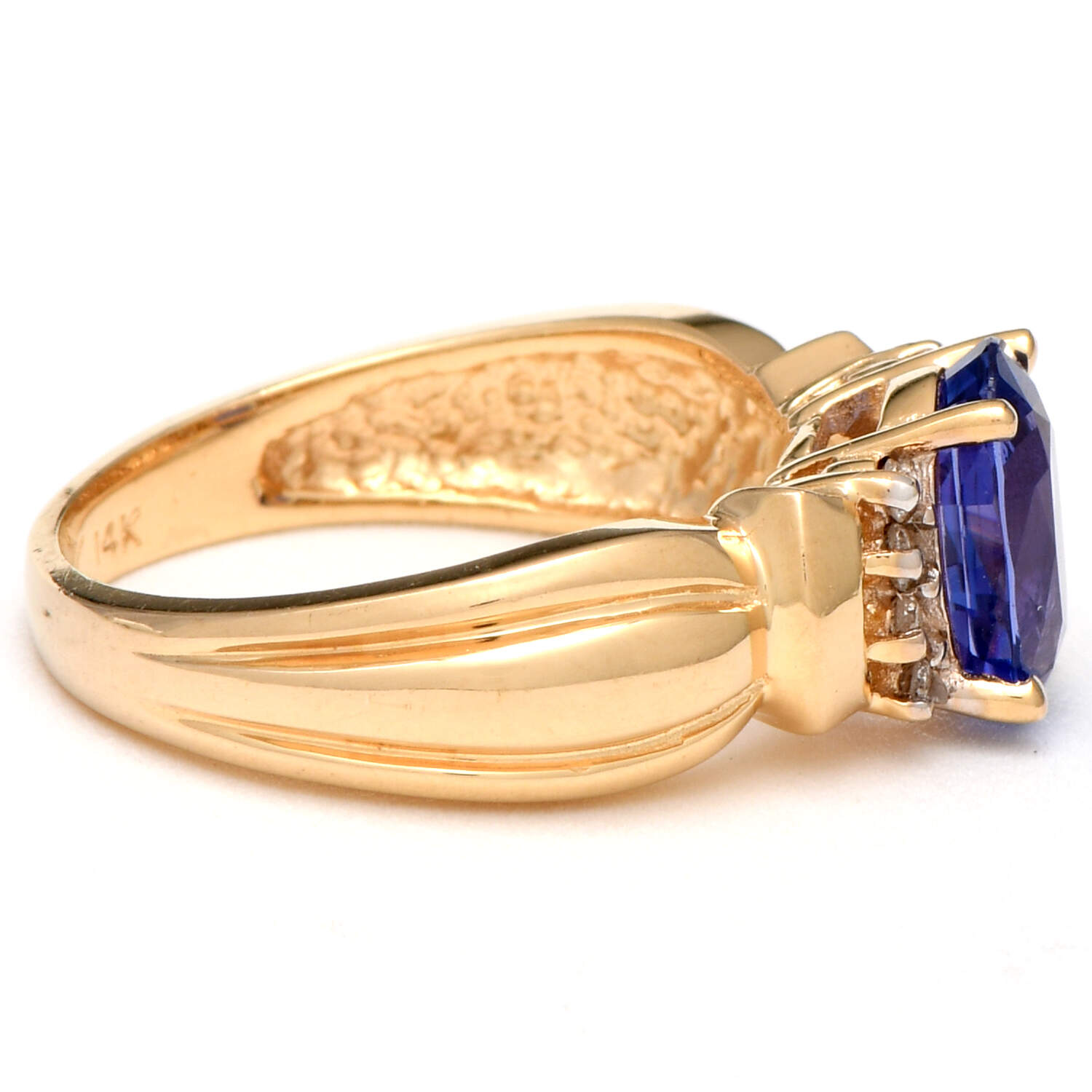 14KY Tanzanite(1.40) & Diamond(0.12) Ring-4