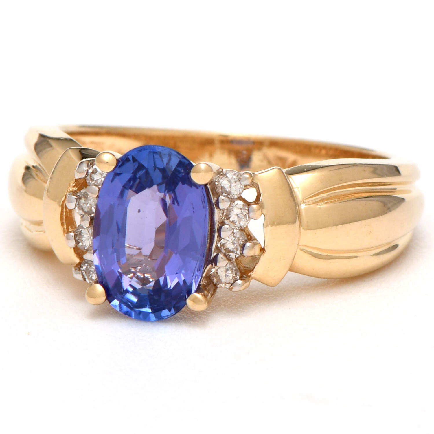 14KY Tanzanite(1.40) & Diamond(0.12) Ring-1