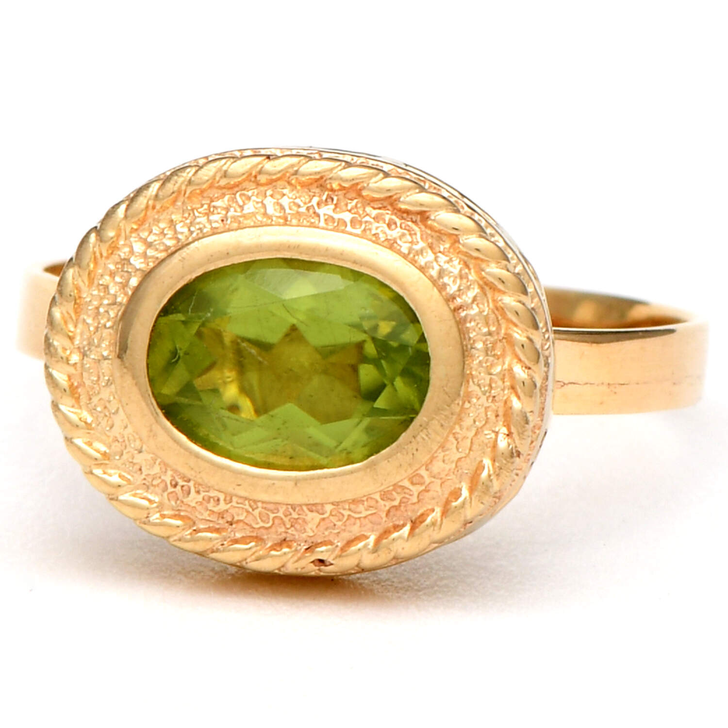 14KY Peridot(1.30) Bezel Ring-1