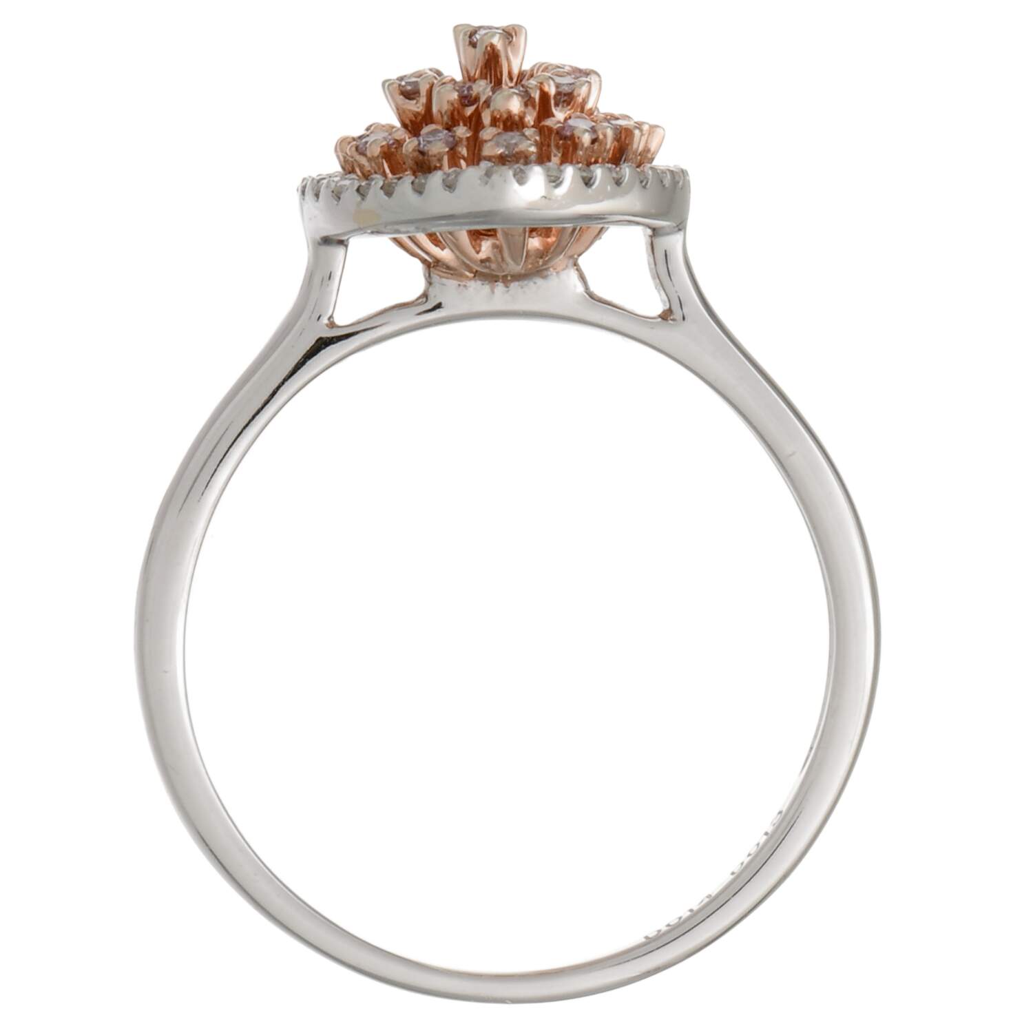 18KWR Pink & White Diamond Navette(0.30) Ring-5
