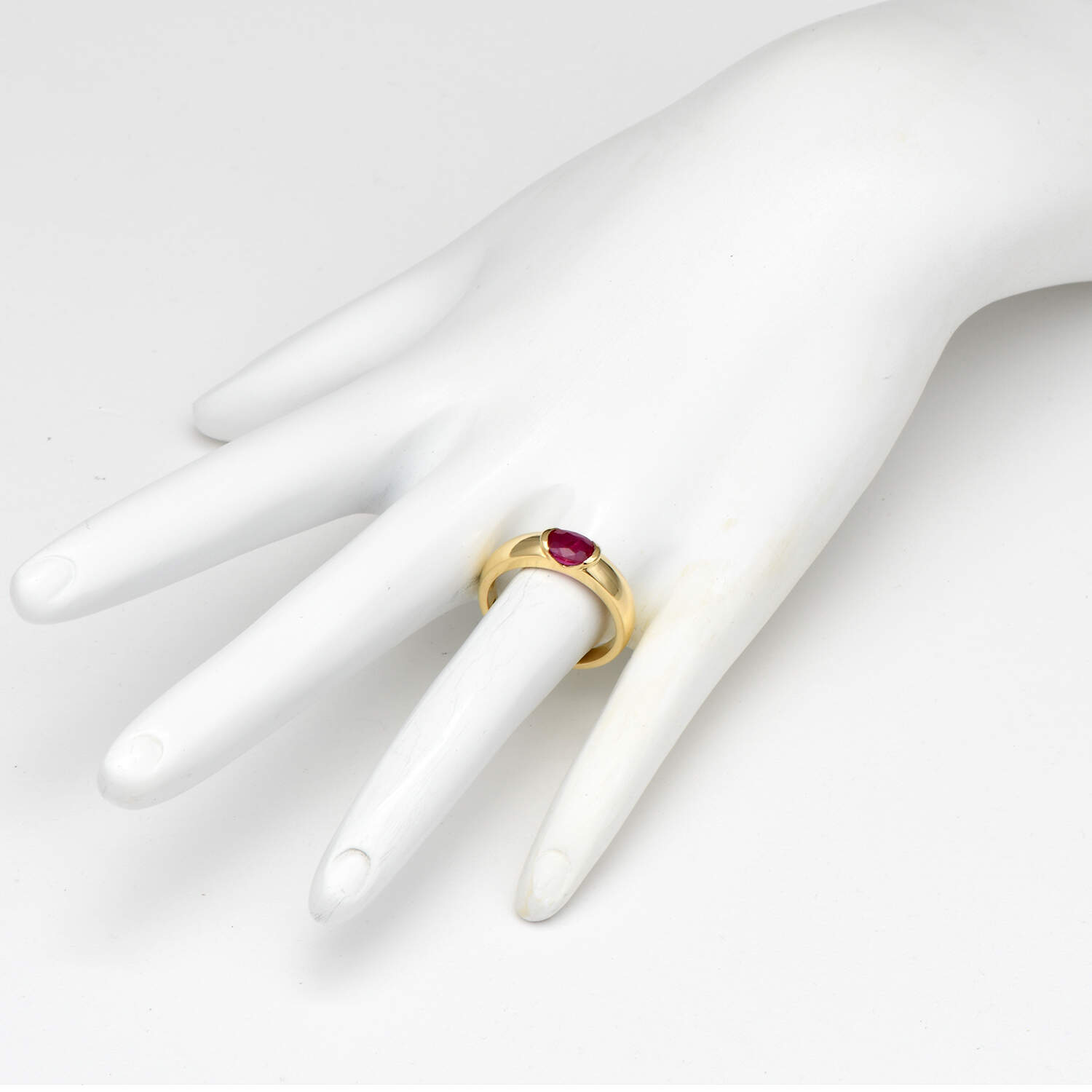 18KY Ruby(0.72) Band Ring-6