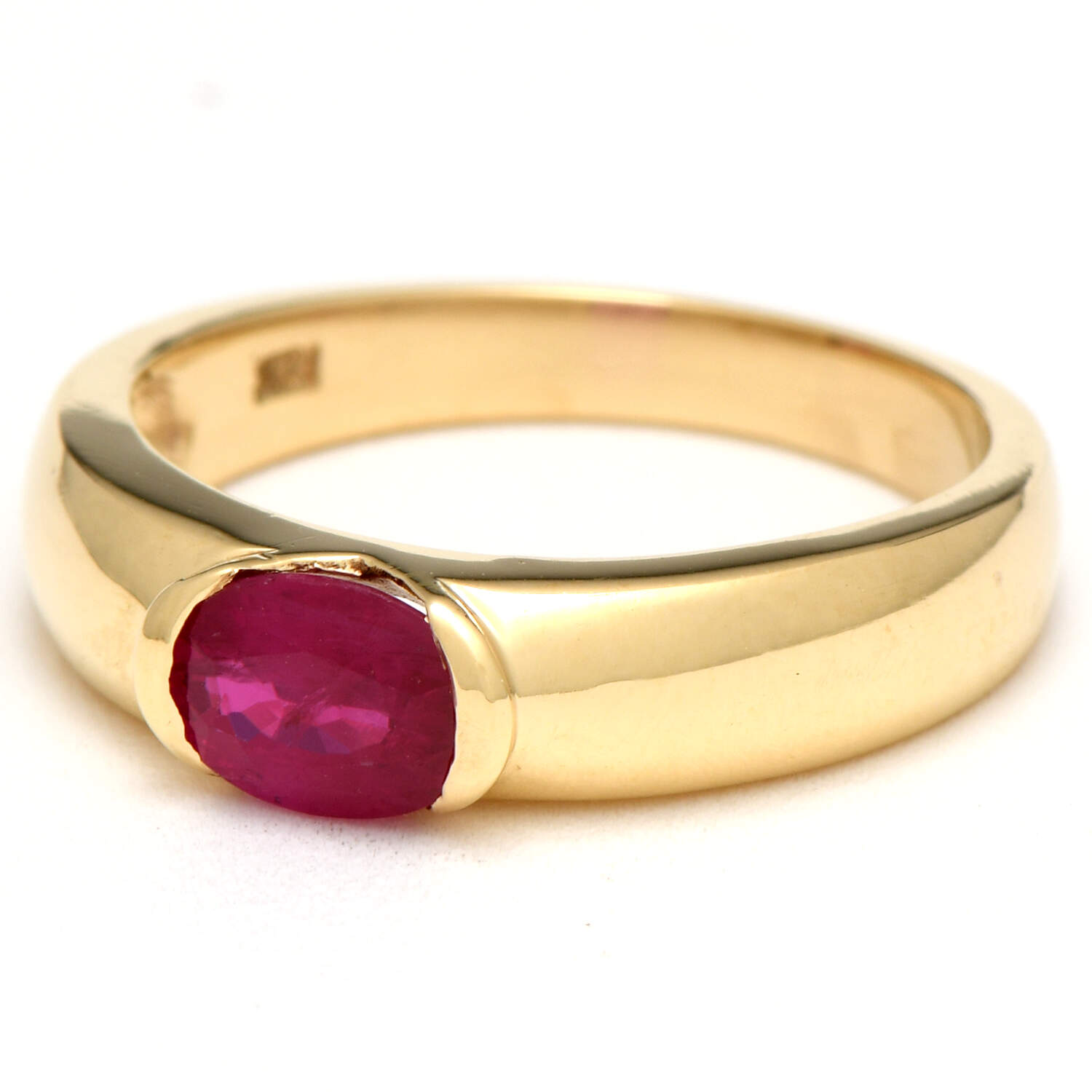 18KY Ruby(0.72) Band Ring-1