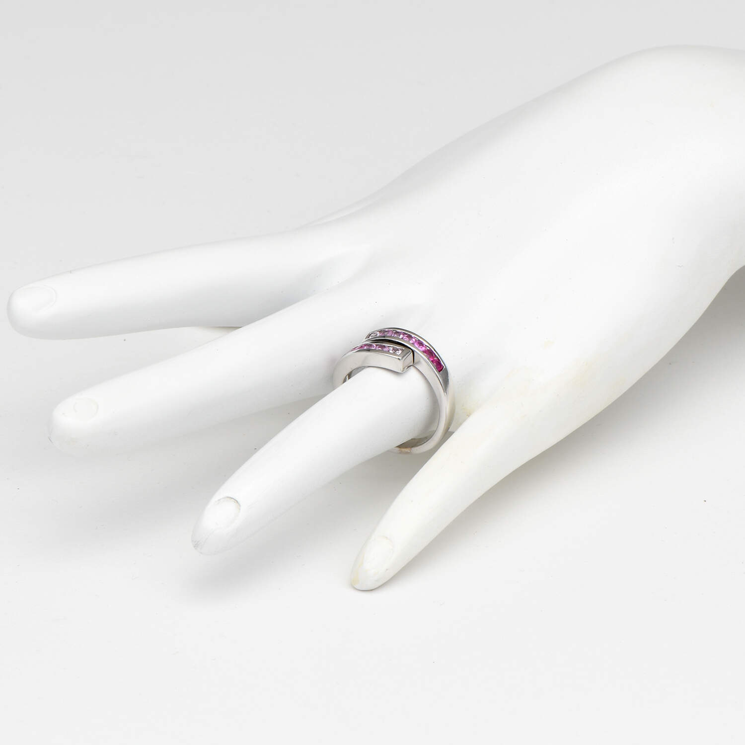 14KW Ombre Pink Sapphire(0.84) Bypass Ring-6