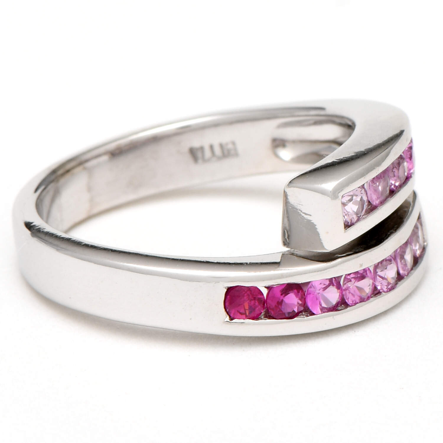 14KW Ombre Pink Sapphire(0.84) Bypass Ring-4