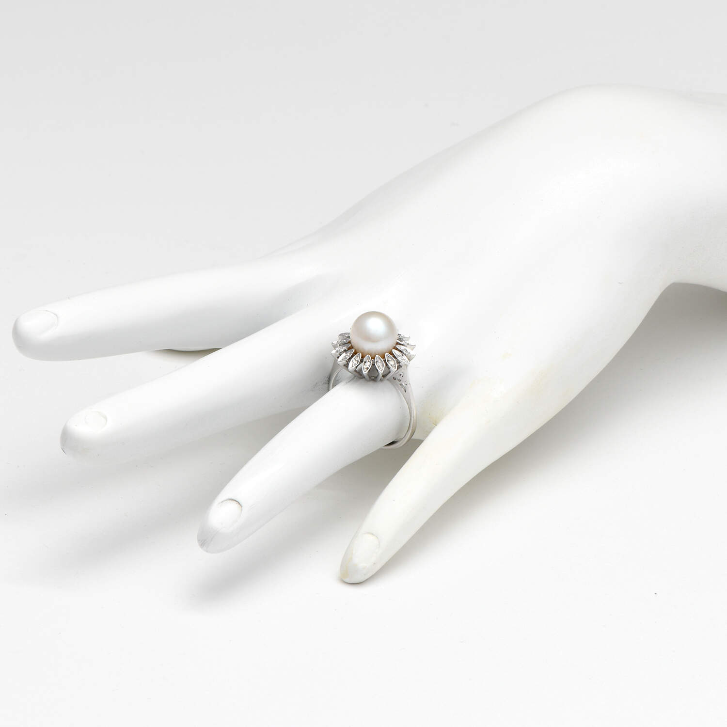 18KW Pearl(8.8 mm) & Diamond(0.08) Ring-6