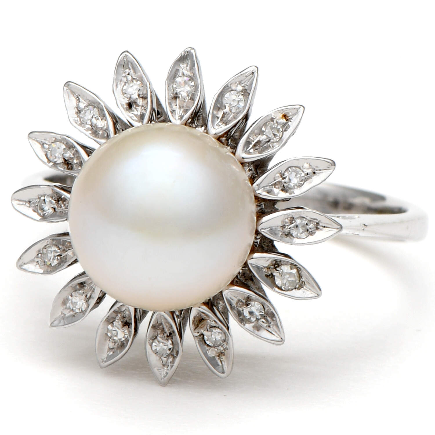 18KW Pearl(8.8 mm) & Diamond(0.08) Ring-1