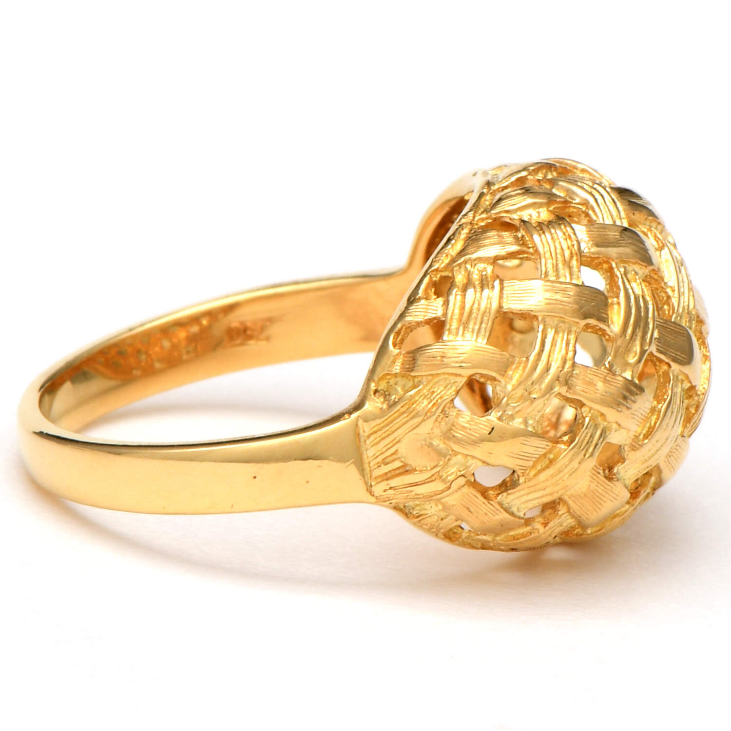 18KY Solid Woven Dome Ring-4