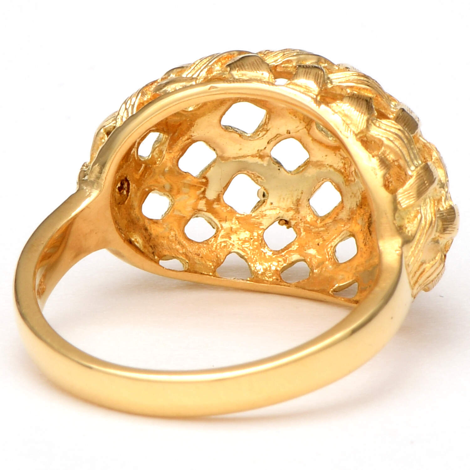18KY Solid Woven Dome Ring-2