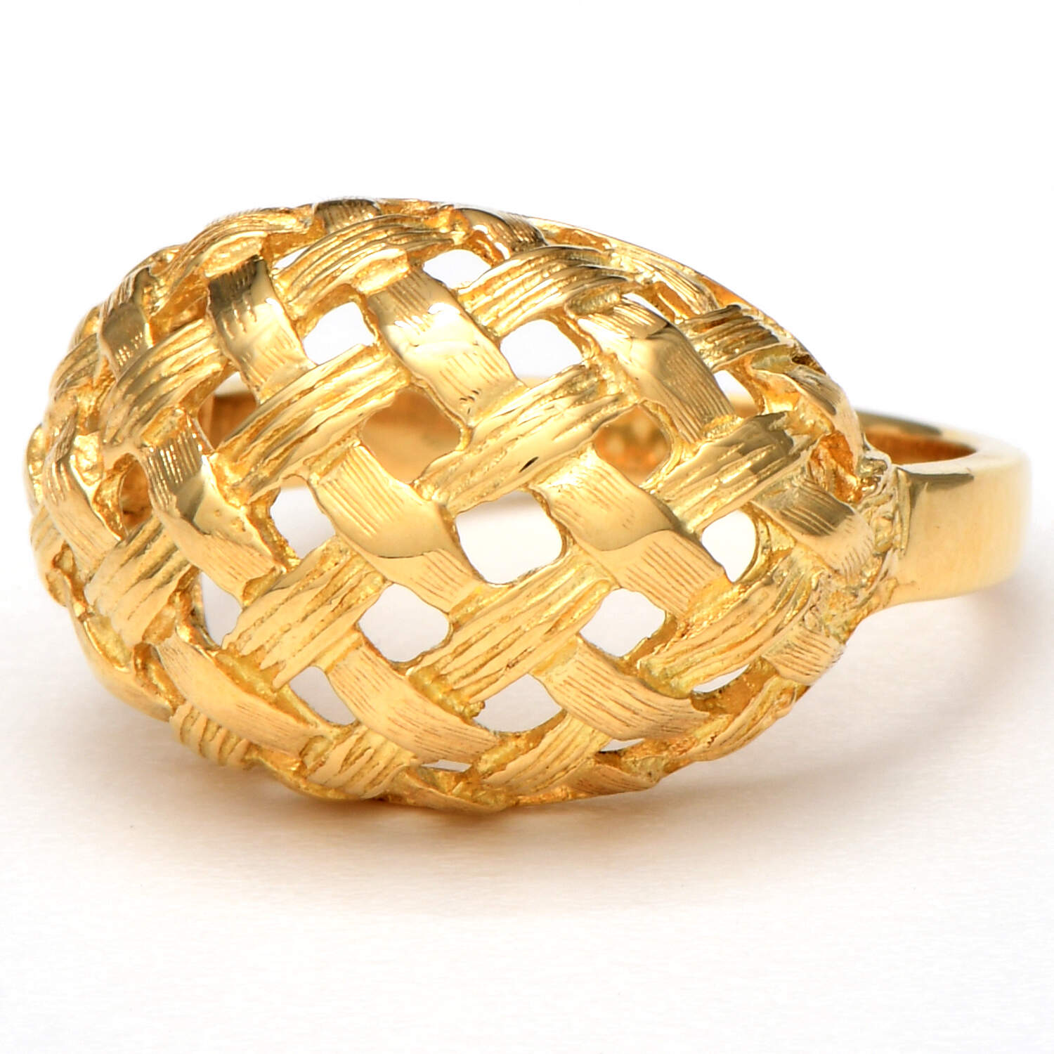 18KY Solid Woven Dome Ring-1