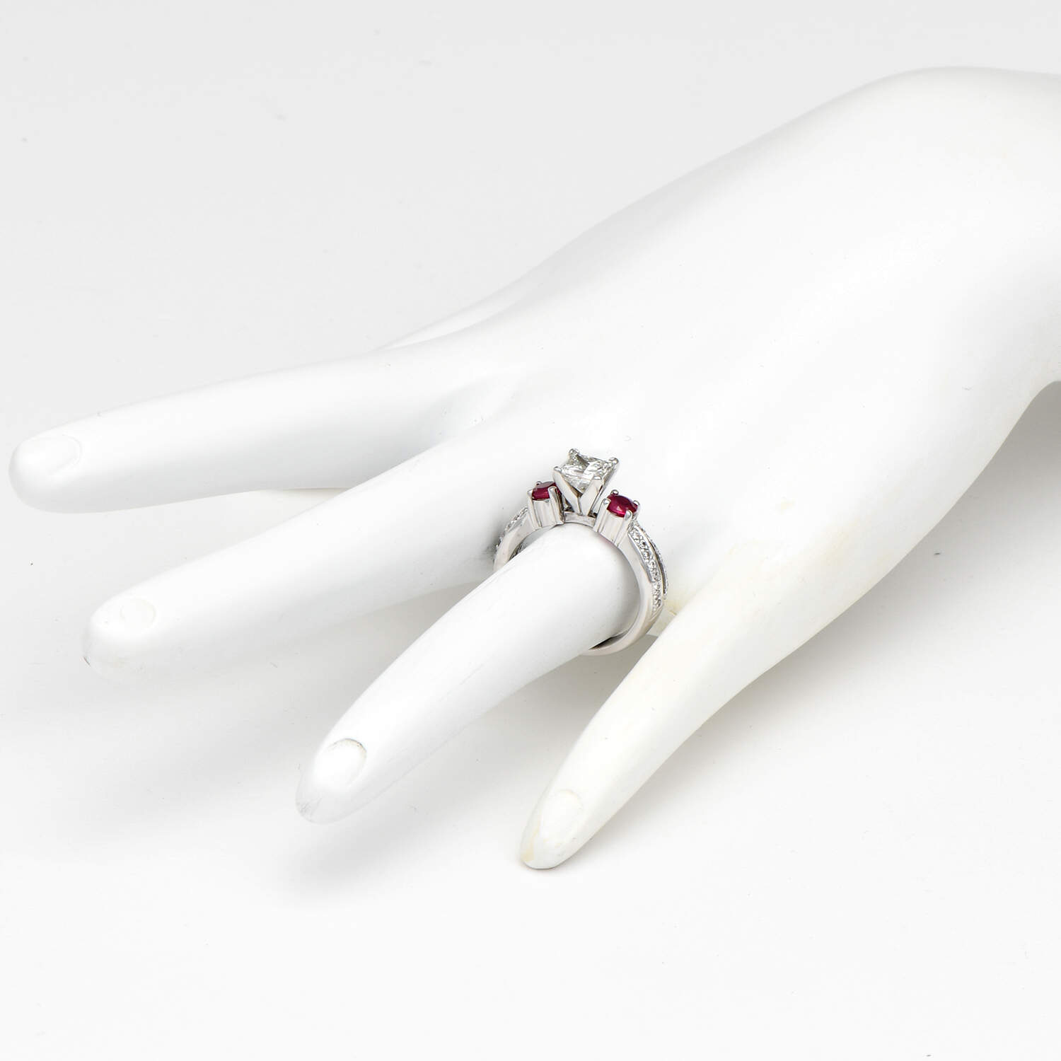 14KW Diamond(1.49) & Ruby(0.50) Bridal Ring-6