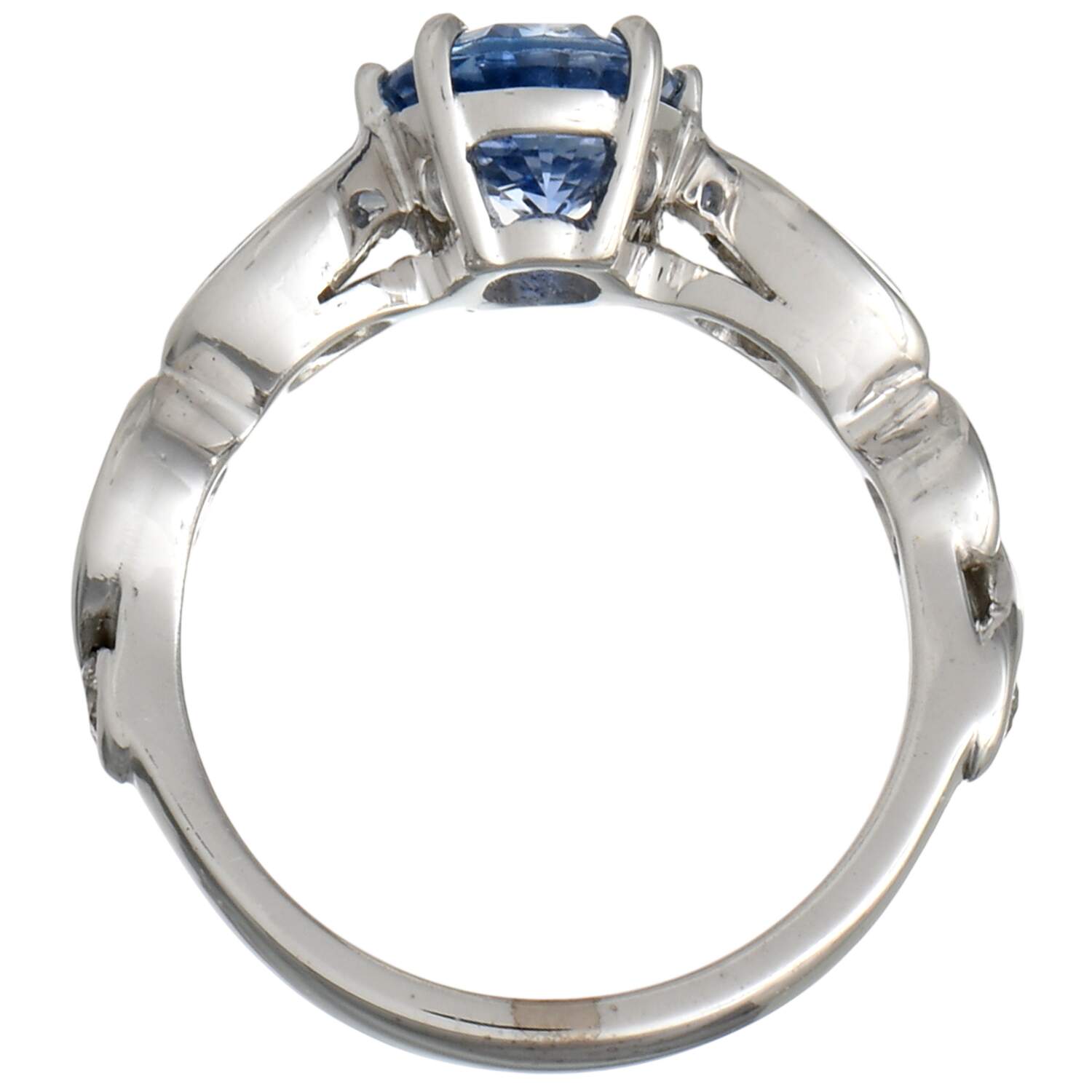 18KW GIA Natural Sapphire(2.03) & Diamond(1.10) Ring-5