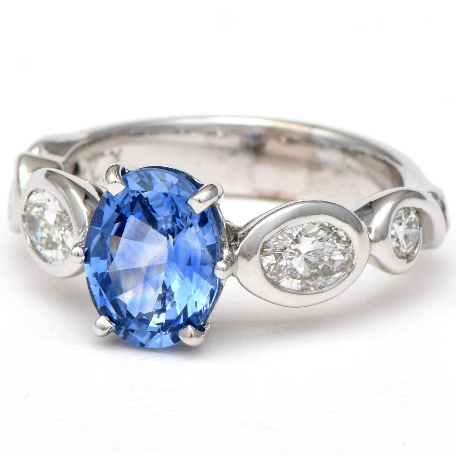 18KW GIA Natural Sapphire(2.03) & Diamond(1.10) Ring-1