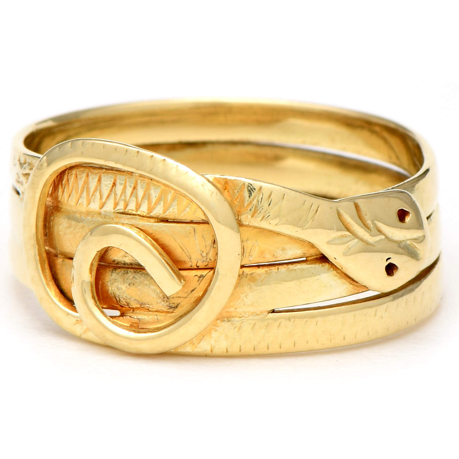 14KY Textured Snake Band Ring-1