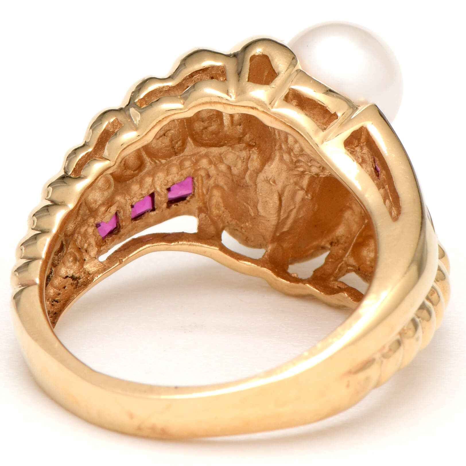 14KY Pearl Duo(6.3-6.4 mm ) & Ruby(0.45) Bypass Ring-2