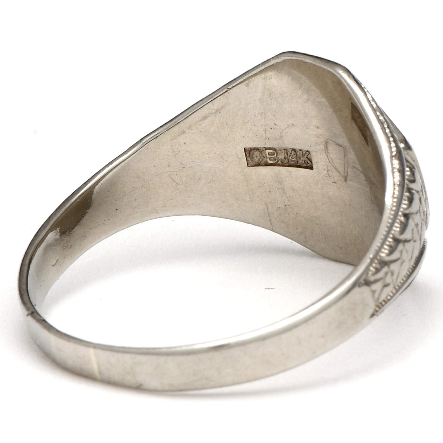 14KW Ostby & Barton Co. Edwardian Monogram "H" Signet Ring-2