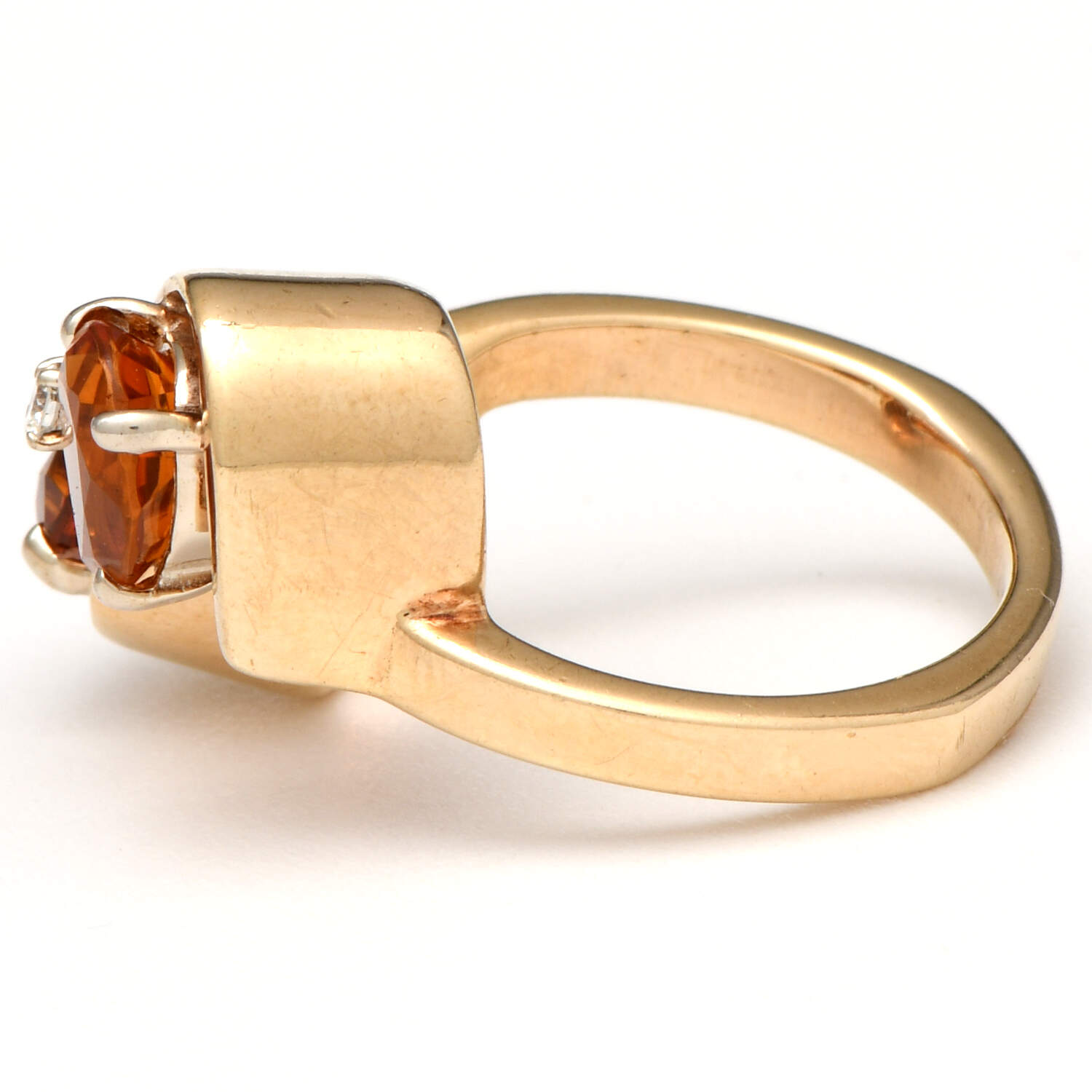 14KY Retro Modern Rich Citrine(1.86) & Diamond(0.03) Bypass Ring-3