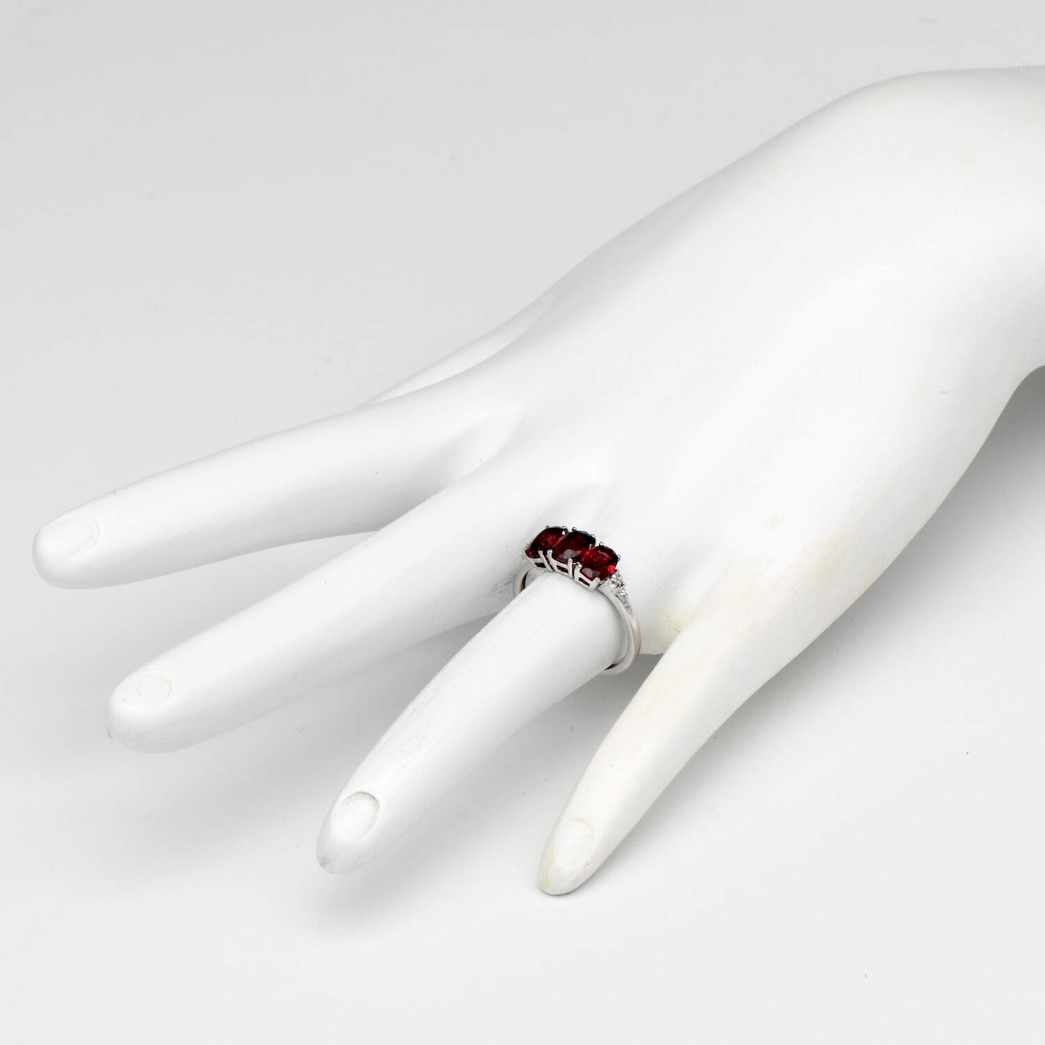 10KW Rhodolite Garnet(1.50) & White Sapphire(0.06) Ring-6